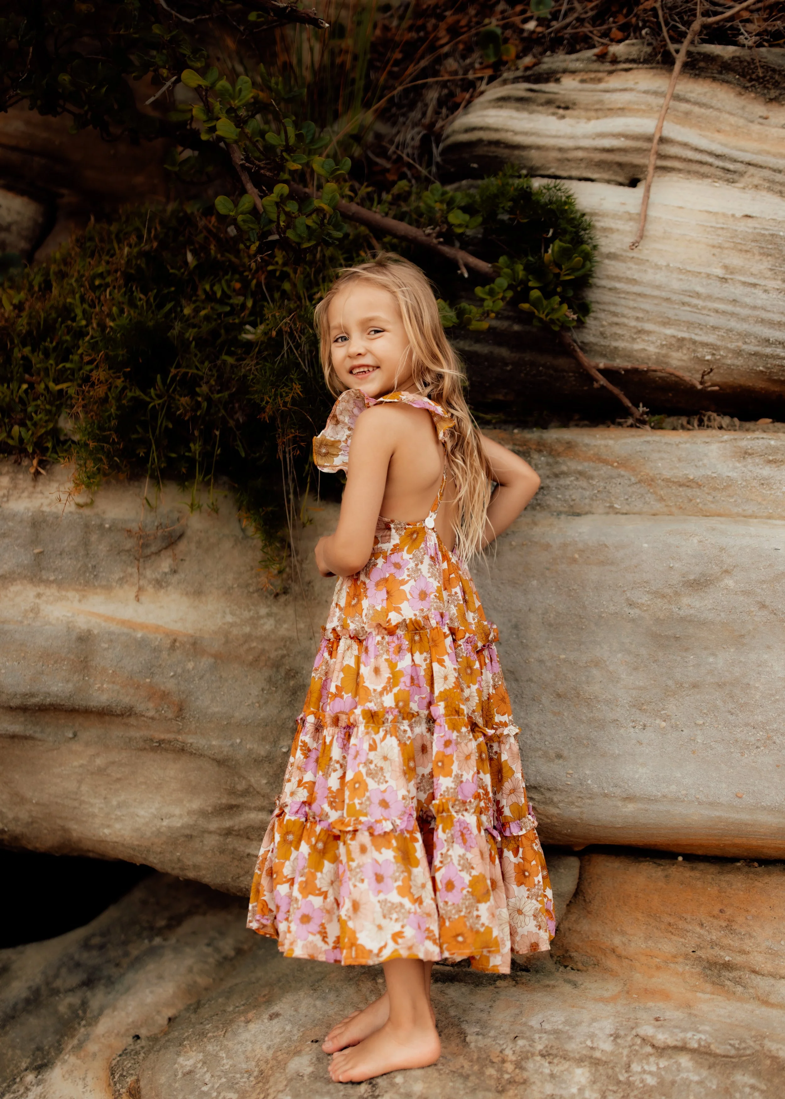 Item 03 - Austin Pinafore Maxi Dress (Size 4) Fits 3-6 years with adjustable straps