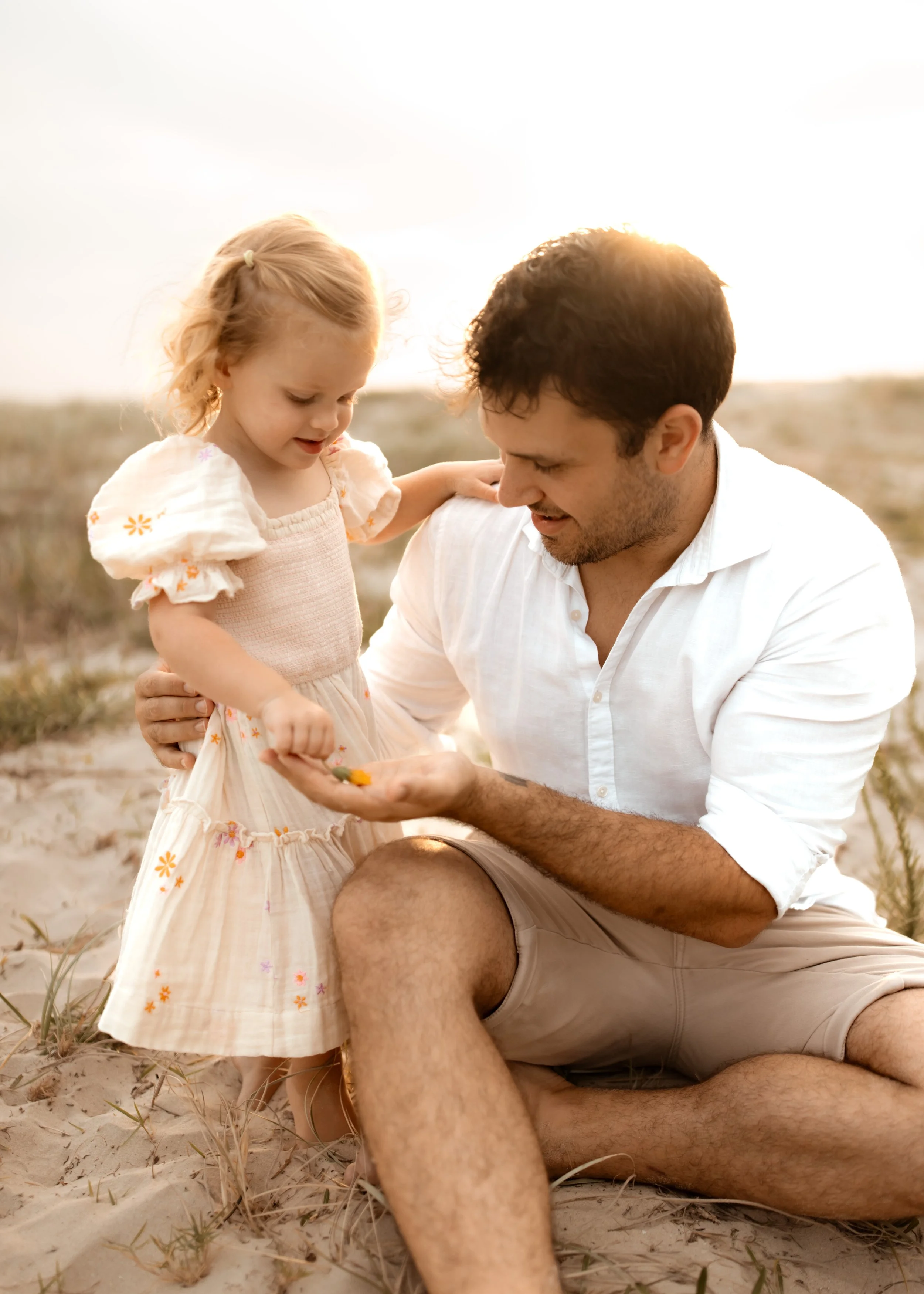 Item 09 - Ghanda Beige Dress with Pink and Yellow Florals (comes in 2 different sizes, 3 & 5)