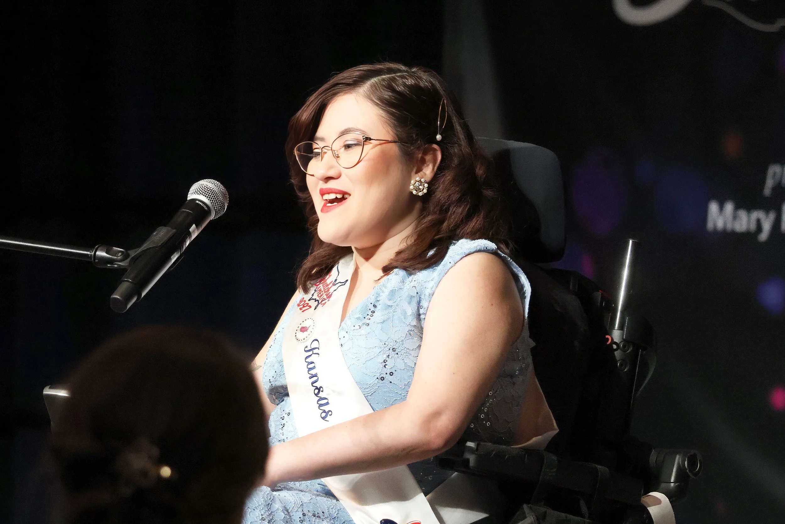 Magda introducing herself at the MWA Crowning