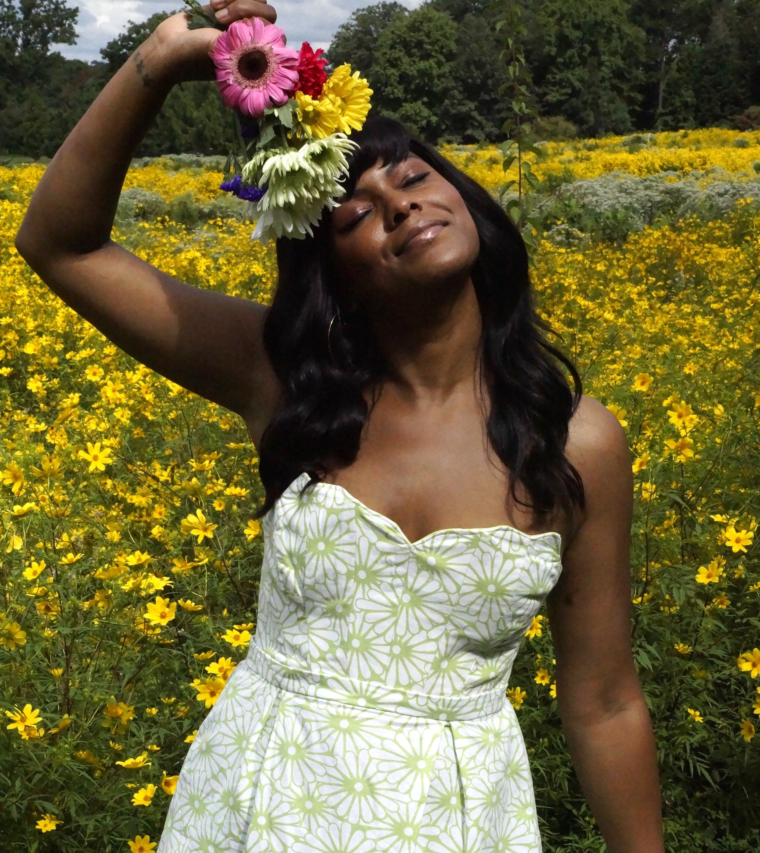 Green Flower Petal Corset