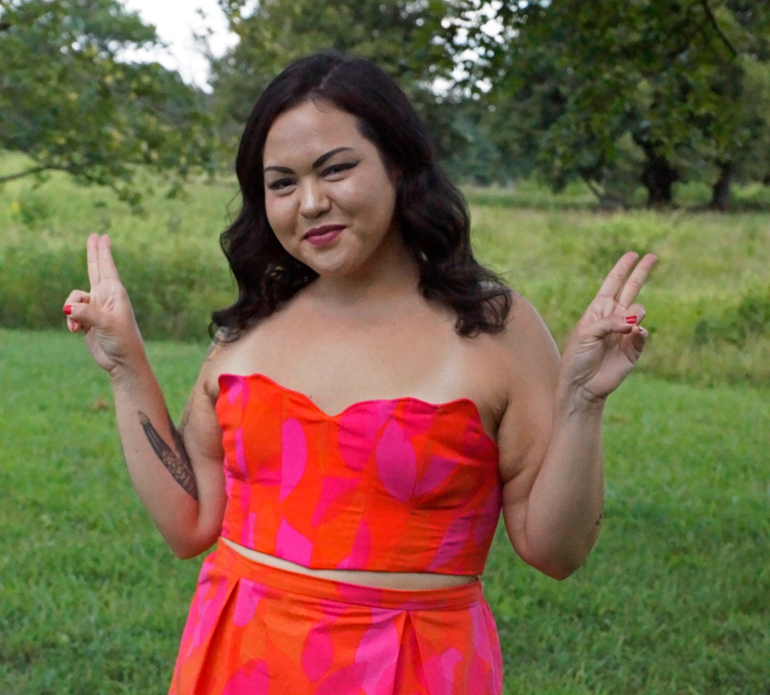 Pink & Orange Petal Corset