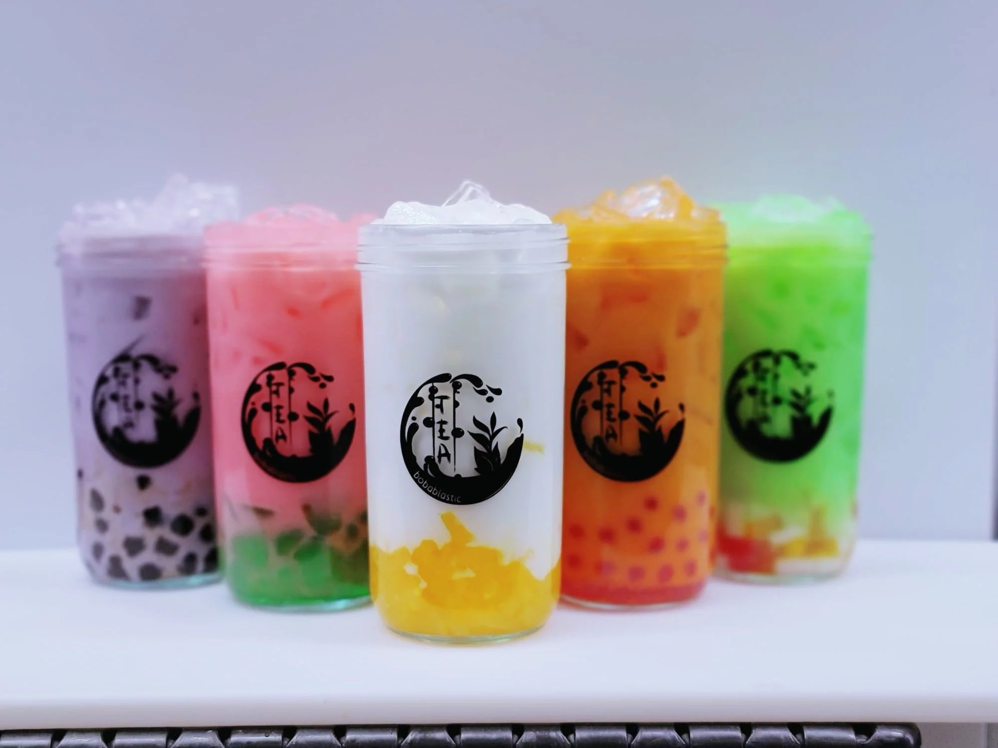 Boba Tea being served at food cart pavilion in West Salem, Oregon.