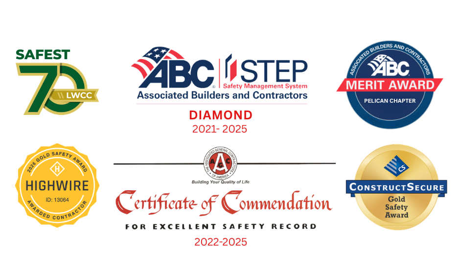 Five-S is proud to have received multiple safety recognitions throughout the years from several industry organizations. Five-S has an uncompromising commitment to the health and safety of our employees, clients, and the community.