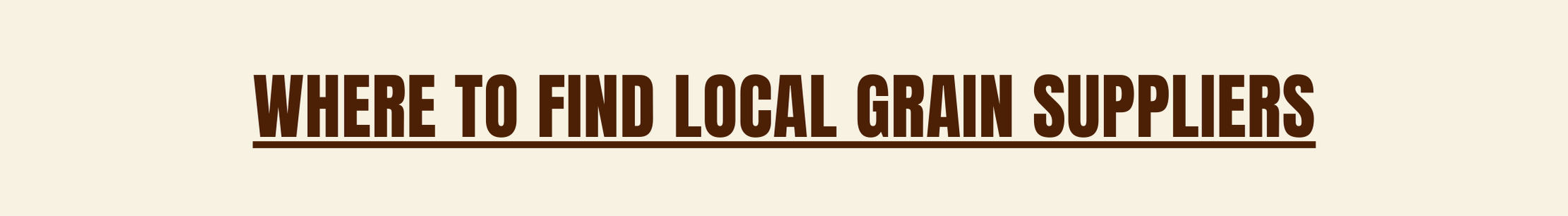 Resources to find local grains