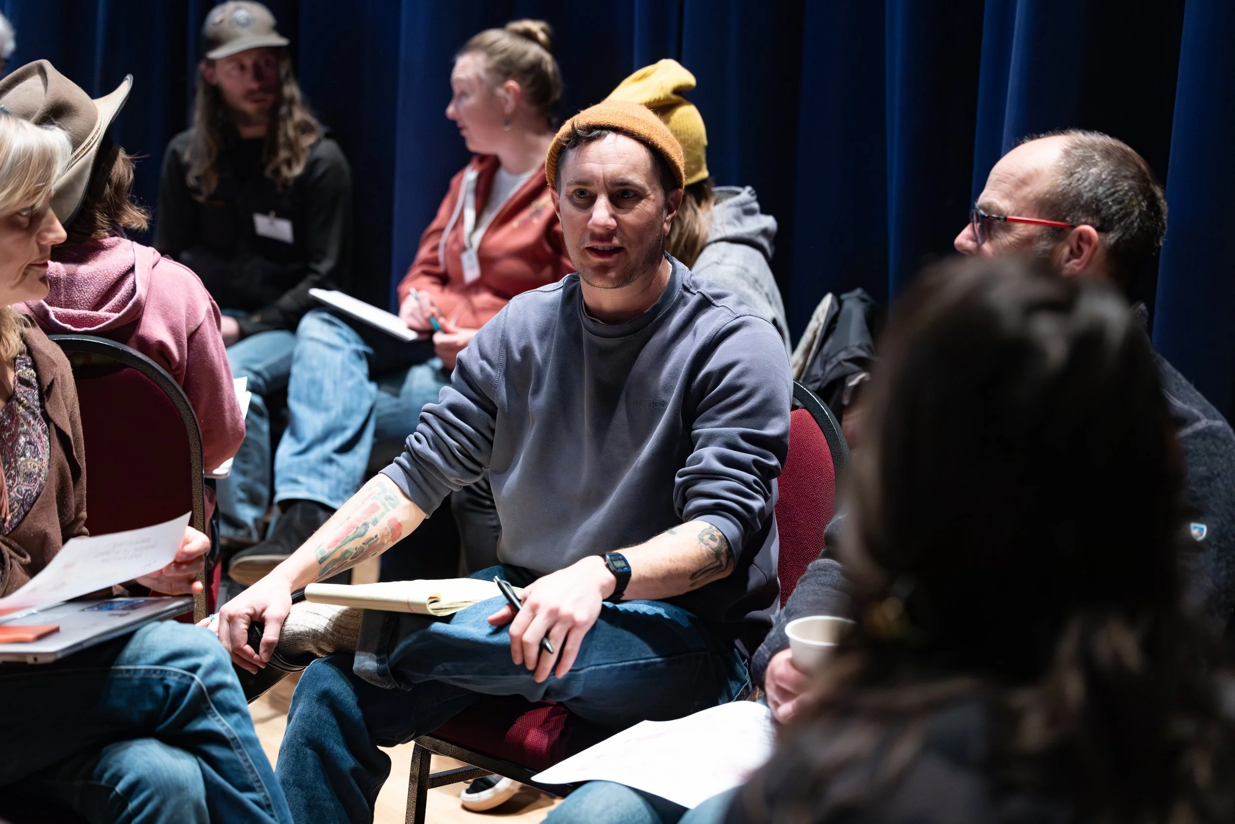 Guests participate in a workshop