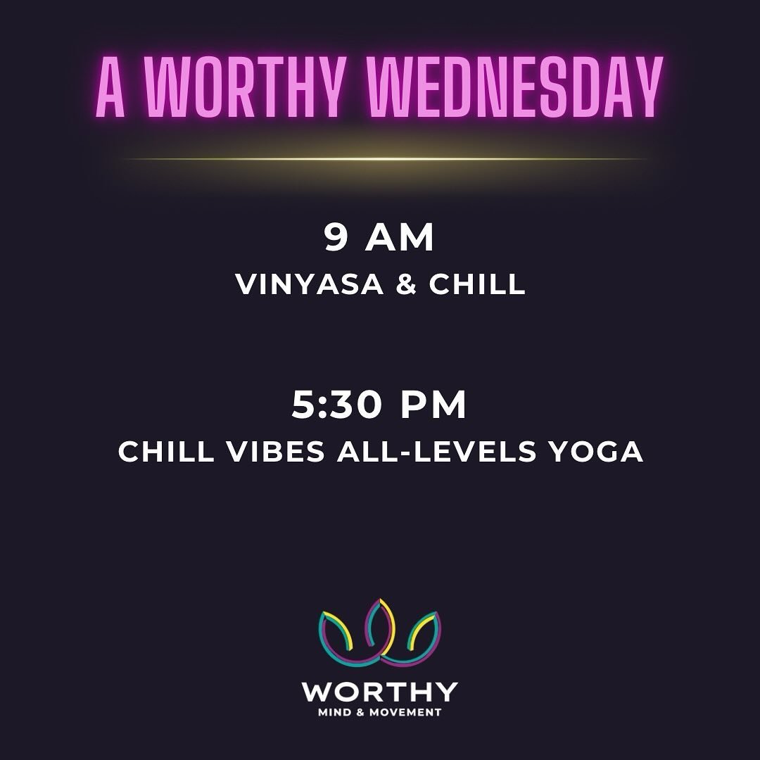 Two chances to get your yoga fix in today and to enjoy some midweek centering. ✌️

Don&rsquo;t forget - Good Morning Movement starts tomorrow at 7:30 am, so sign up now to commit to a fabulous Thursday!