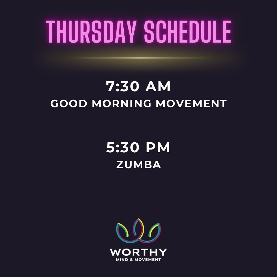 If you missed Good Morning Movement, sign up for next week to commit to the best Thursday morning ever! 

Still time to sign up for Zumba - see you at 5:30 pm! 💃