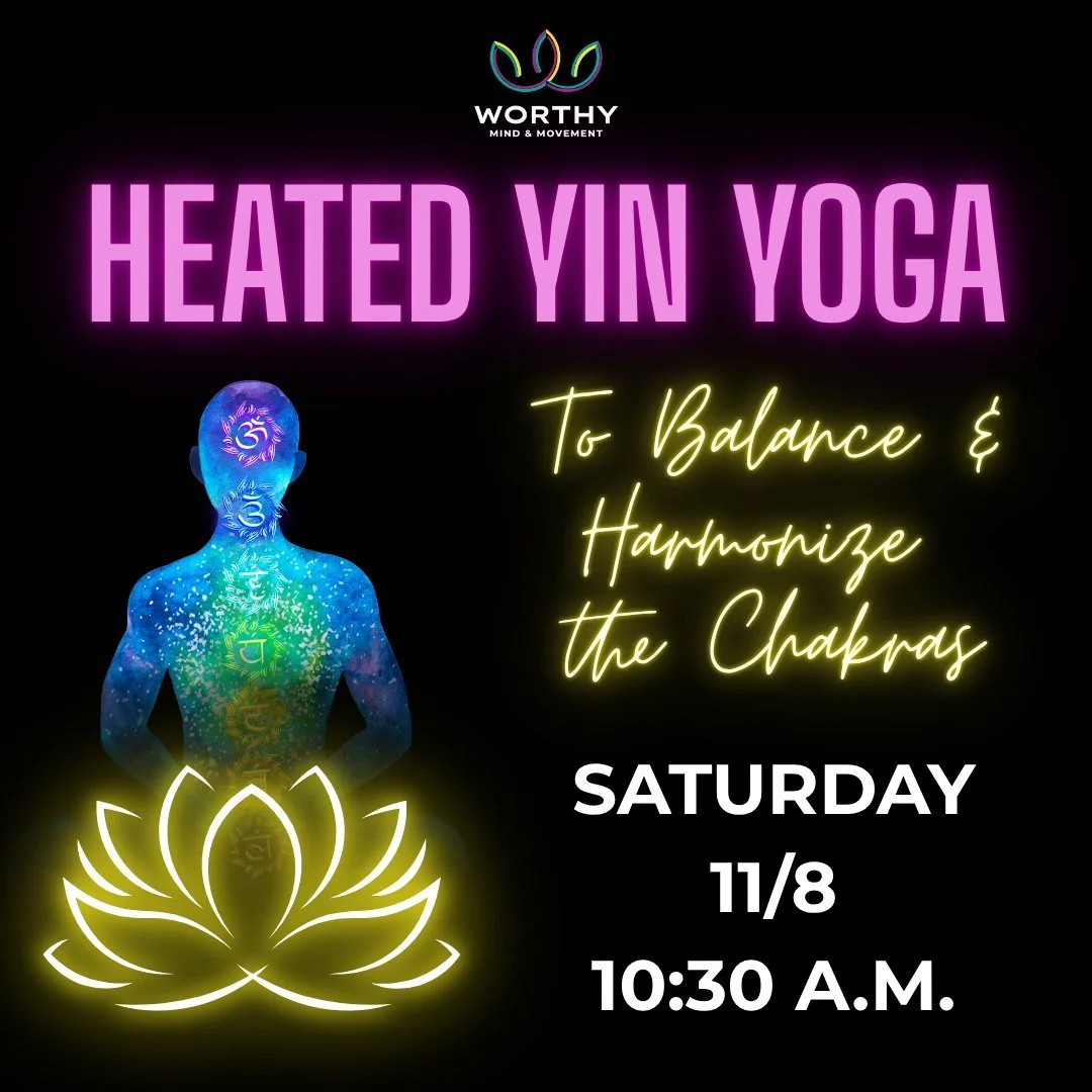 ✨Step into the warmth and stillness of this deeply grounding heated Yin Yoga class designed to align and balance your chakras.✨

Through long-held postures, intentional breath, and mindful awareness, we&rsquo;ll move energy through each of the body&r