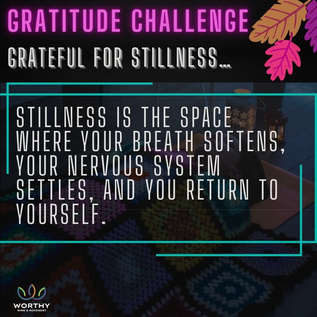 💜This week, we&rsquo;re leaning into Gratitude for Stillness&mdash;the quiet pockets of peace that help us breathe deeper, think clearer, and reconnect with what truly matters.

💛Stillness is the space where your body softens, your breath expands, 