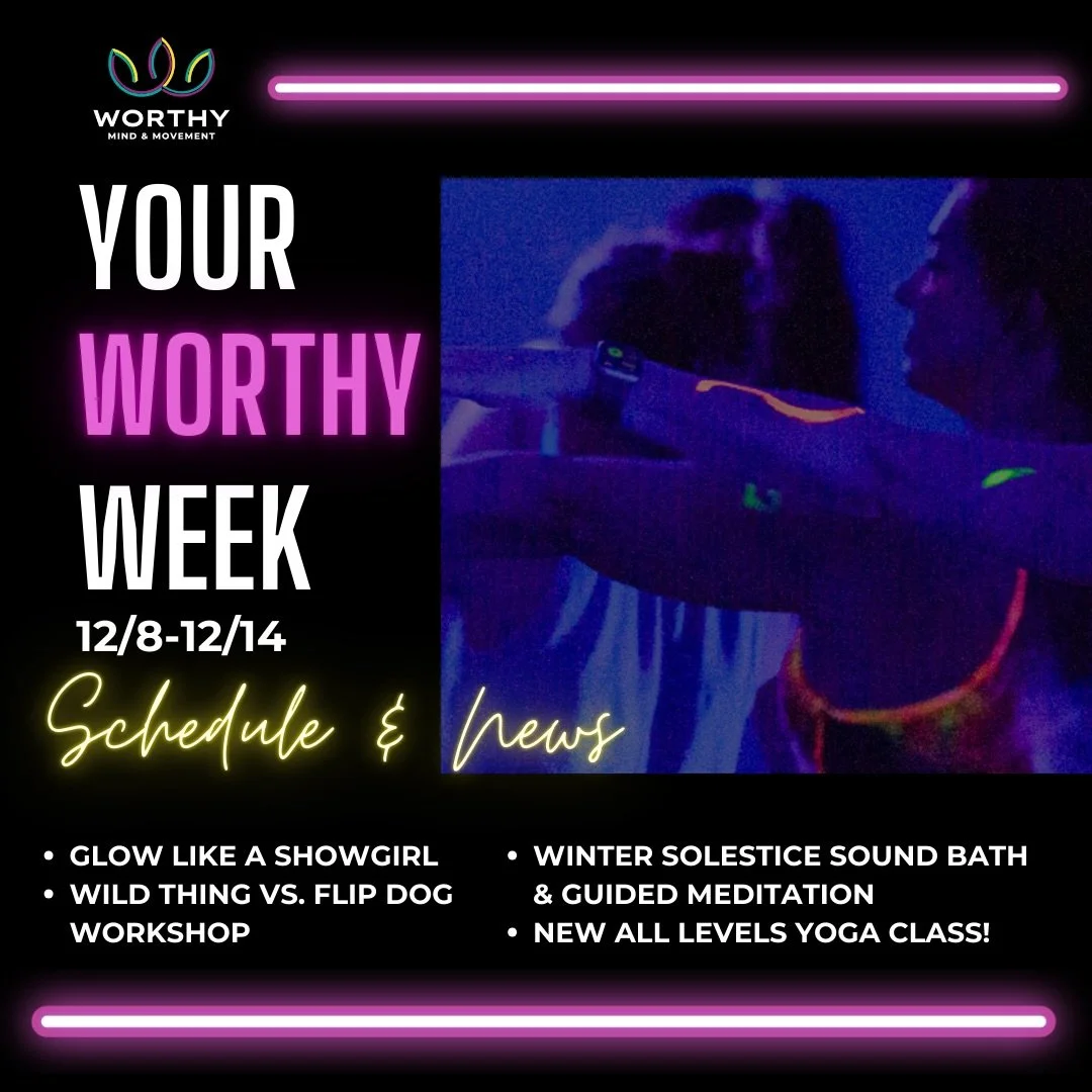 💫Our Worthy Schedule is here with all of your favorite weekly classes plus&hellip;

✨NEW Friday classes
✨Epic pop-ups all December &amp; January! Come move with us! 💖

💥 Don&rsquo;t Miss These Pop-Ups:
12/8 &ndash; Glow Like a Showgirl ✨ (Glow &am