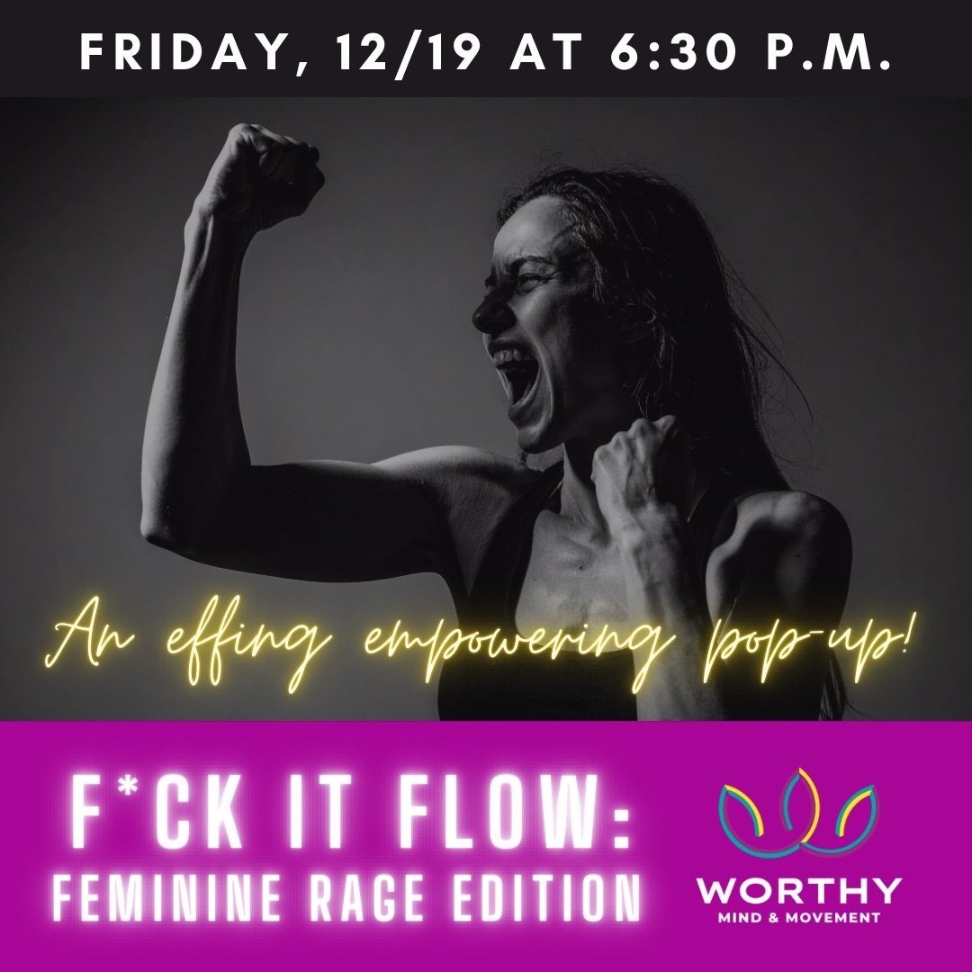 🔥 F*CK IT FLOW: FEMININE RAGE EDITION🔥
Friday 12/19 &bull; 6:30pm

💫What have you been holding onto this year? What&rsquo;s bubbling under the surface? What needs to be released so you can walk into 2026 lighter, louder, and fully empowered?

💫Jo