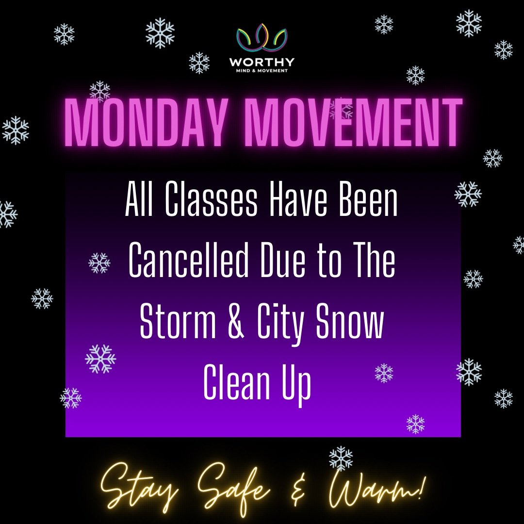 ❄️We have cancelled all Monday classes due to the storm and snow clean up! Our Tuesday early morning classes have also been cancelled due to the city parking ban. All preregistered clients have been informed. 

**Please check back for updates on Tues