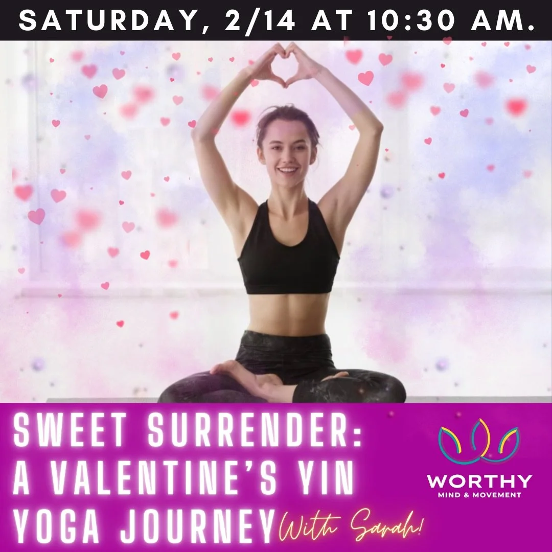 Join us Saturday, February 14th at 10:30am for our Sweet Surrender: A Valentine&rsquo;s Yin Yoga Journey with Sarah! This pop up class is a gentle, nourishing practice designed to help you melt into stillness and reconnect with yourself.

Through lon