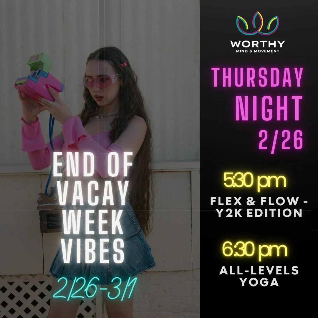 No plane? No problem. We got the the vacay vibes here at the studio. 🌴

Whether you want to party like it's 2002 during tonight's Flex &amp; Flow: Early 2000s Pop Edition or soak up the (blacklight) rays during tomorrow's Glow Barre Flow: Beach Part