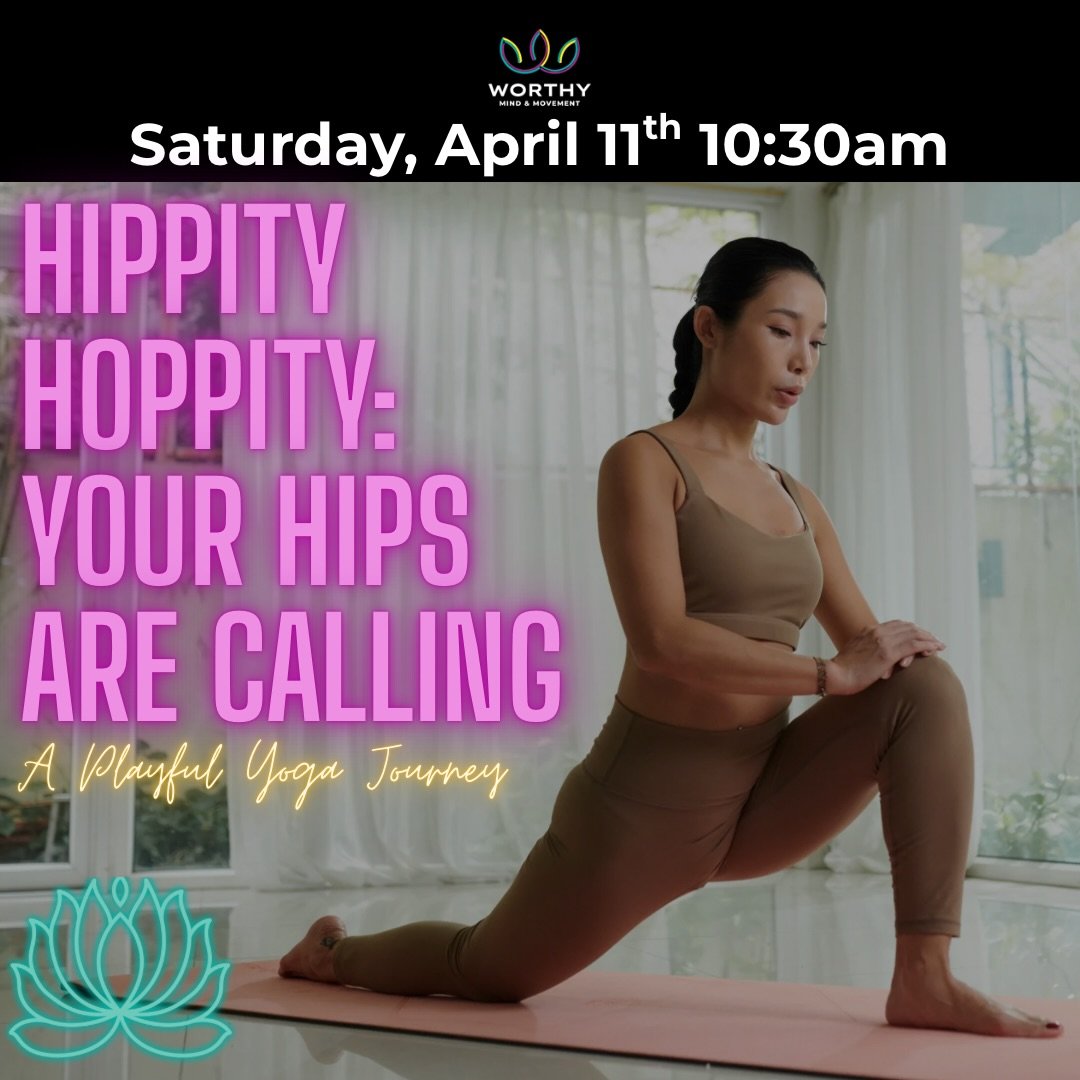 Mark your calendars for Hip Happiness Yoga this Saturday, April 11th at 10:30am with Sarah!

Join us for a playful, all-levels journey into the heart of your hips-where tightness melts, movement flows, and a little magic unfolds ✨.

This lighthearted