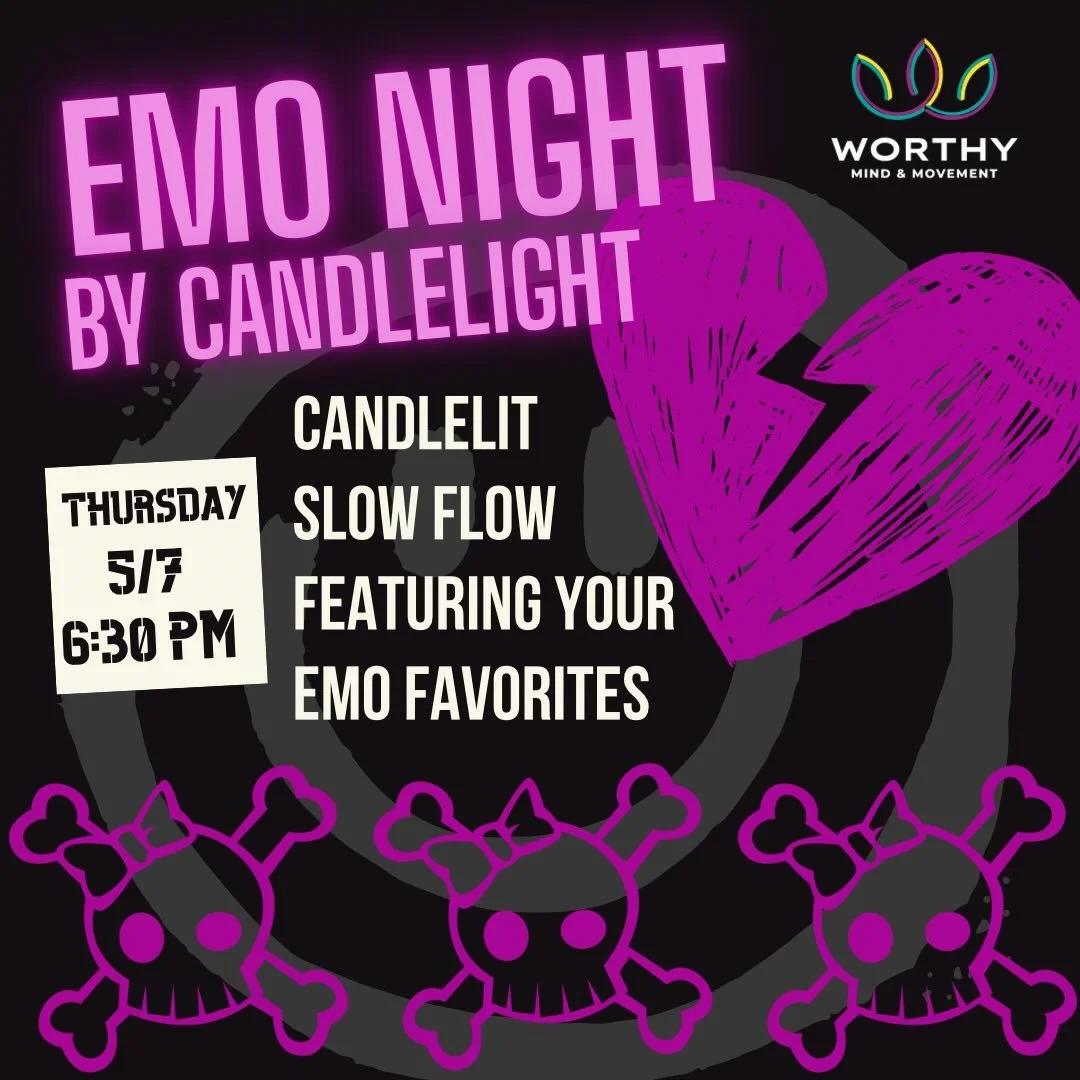Sugar, we&rsquo;re going downward dog for this unique hour-long class&hellip;🖤

Don your black eyeliner on Thursday, 5/7 at 6:30 p.m. and roll out your mat as you move through a specially curated playlist featuring some of your nostalgic Emo favorit
