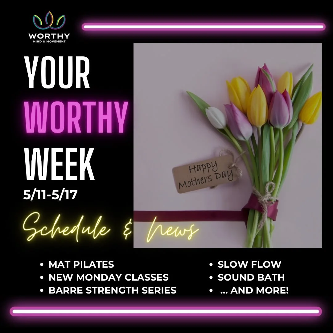 To all those who are moms (of any kind), who mother, and who may be struggling to celebrate today in any way: we see you and honor you. 🌸💜

A few notes for this Worthy week:

 🚫 There is no CRAVE Barre this Monday morning 

 ✅ &hellip; but there a