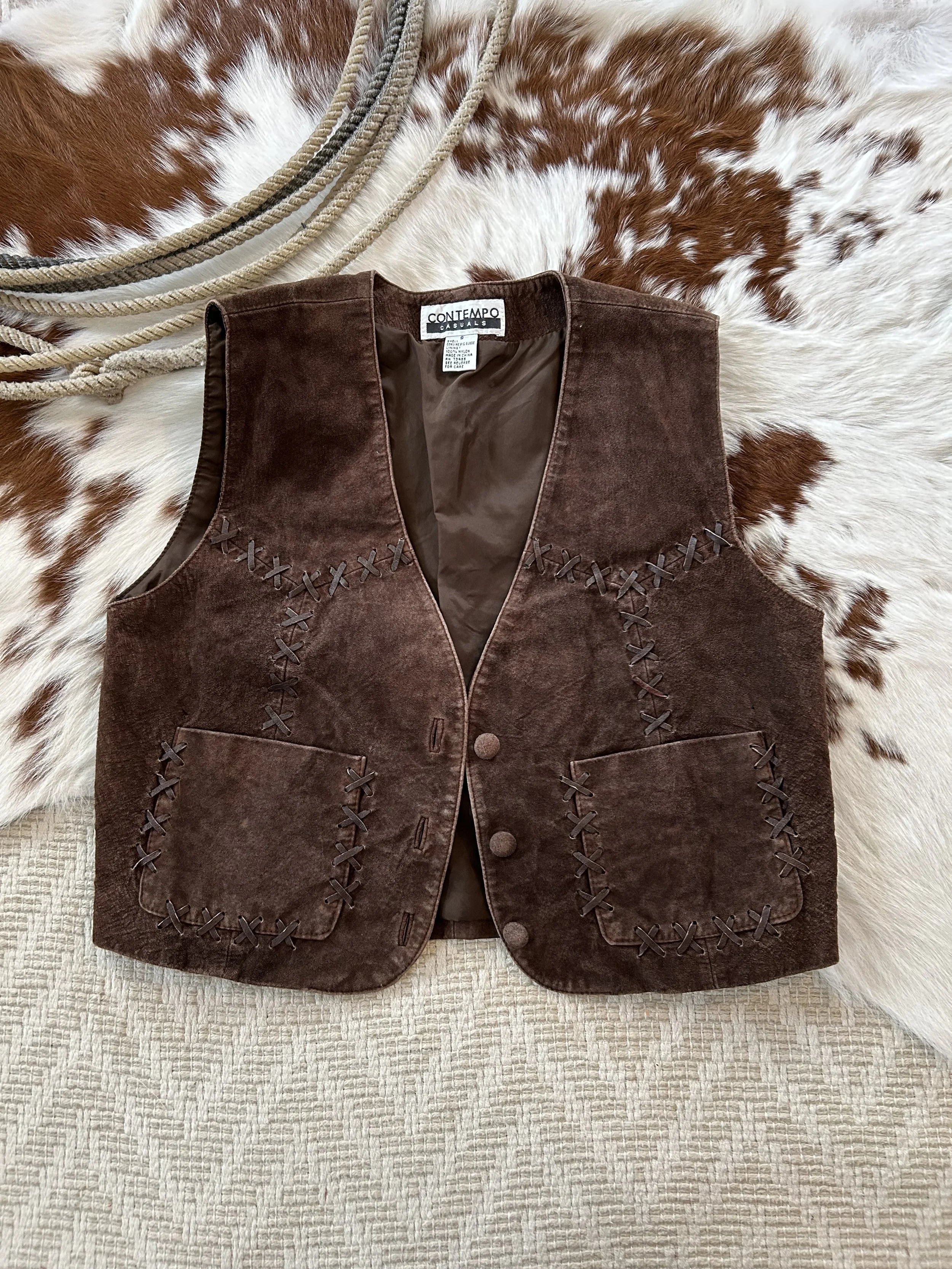 Cropped Suede Vest! Small