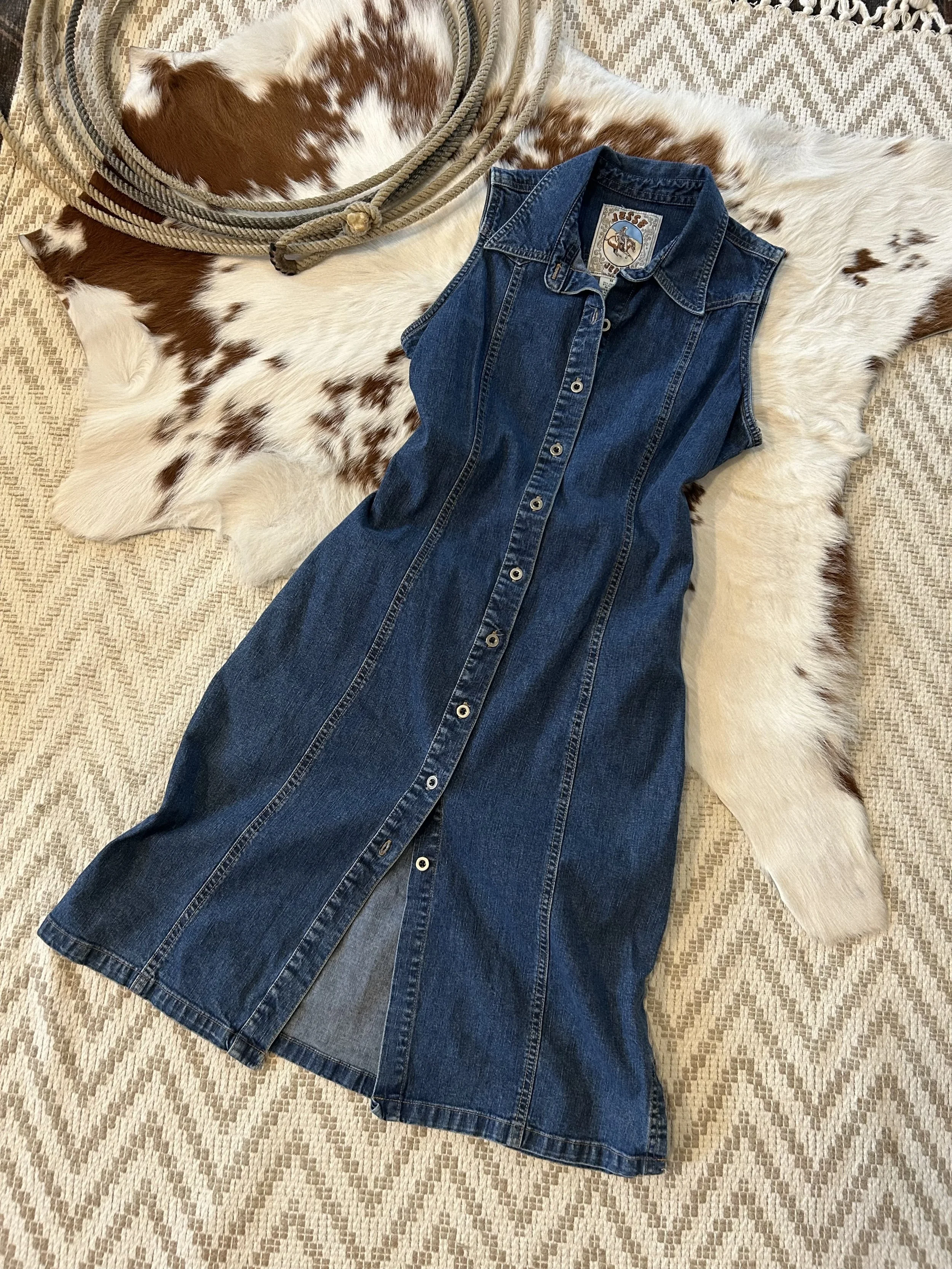 Vtg Denim Dress! Medium