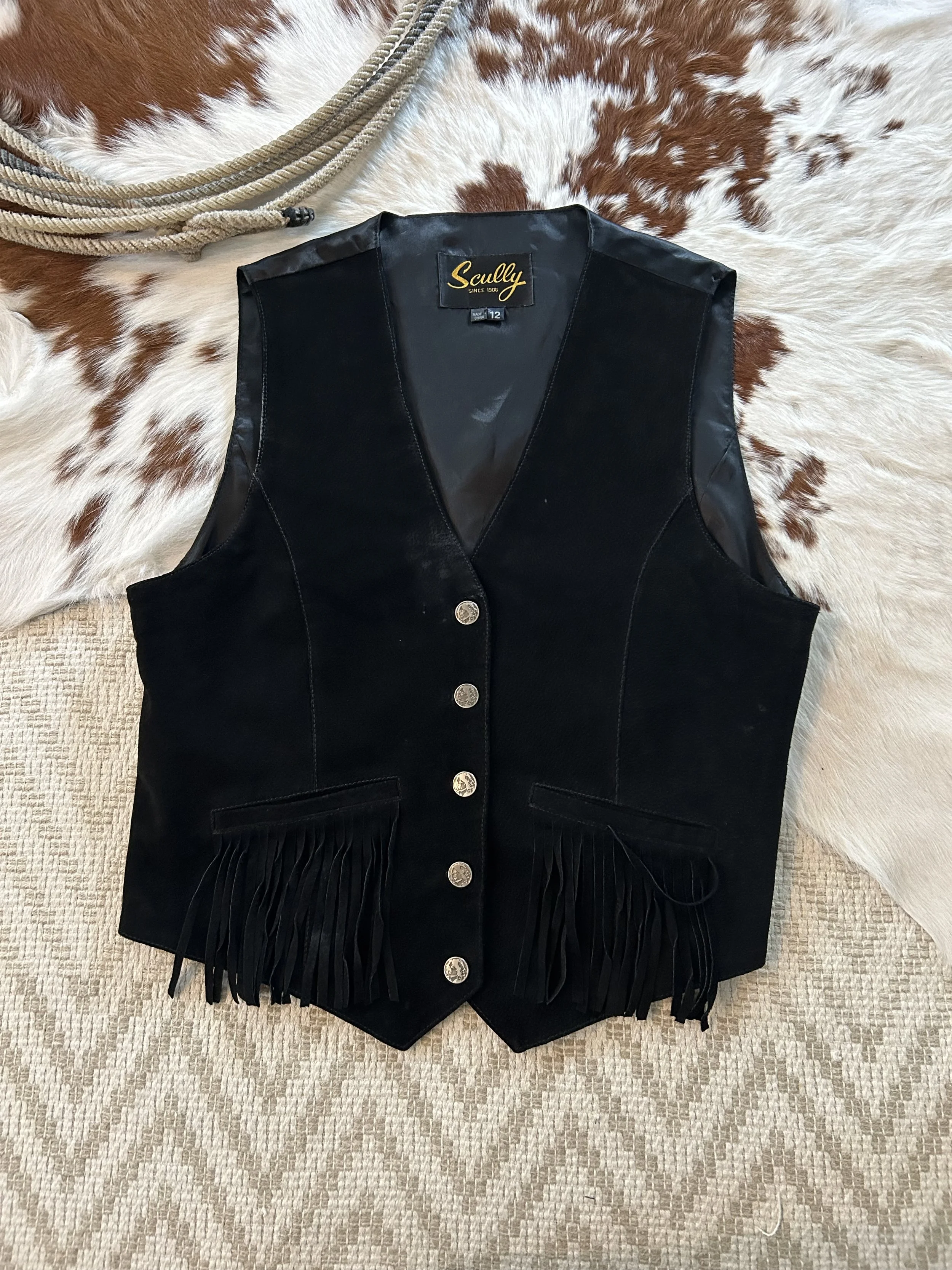 Fringe and Suede Vest! Large