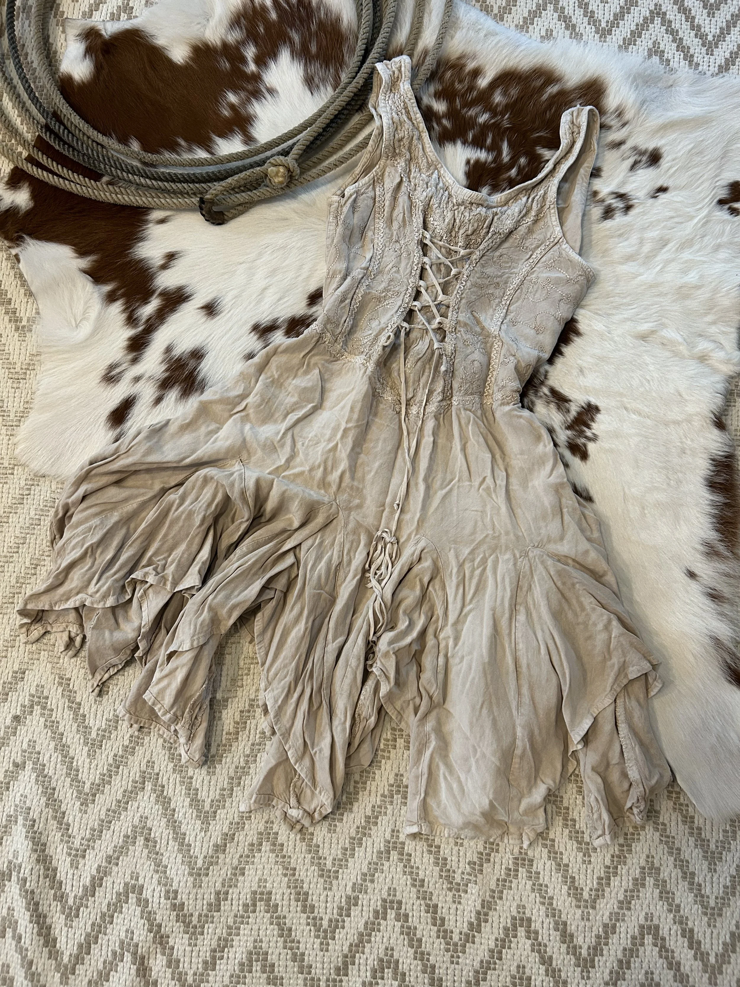 Handkerchief Hem Dress! Free Size!