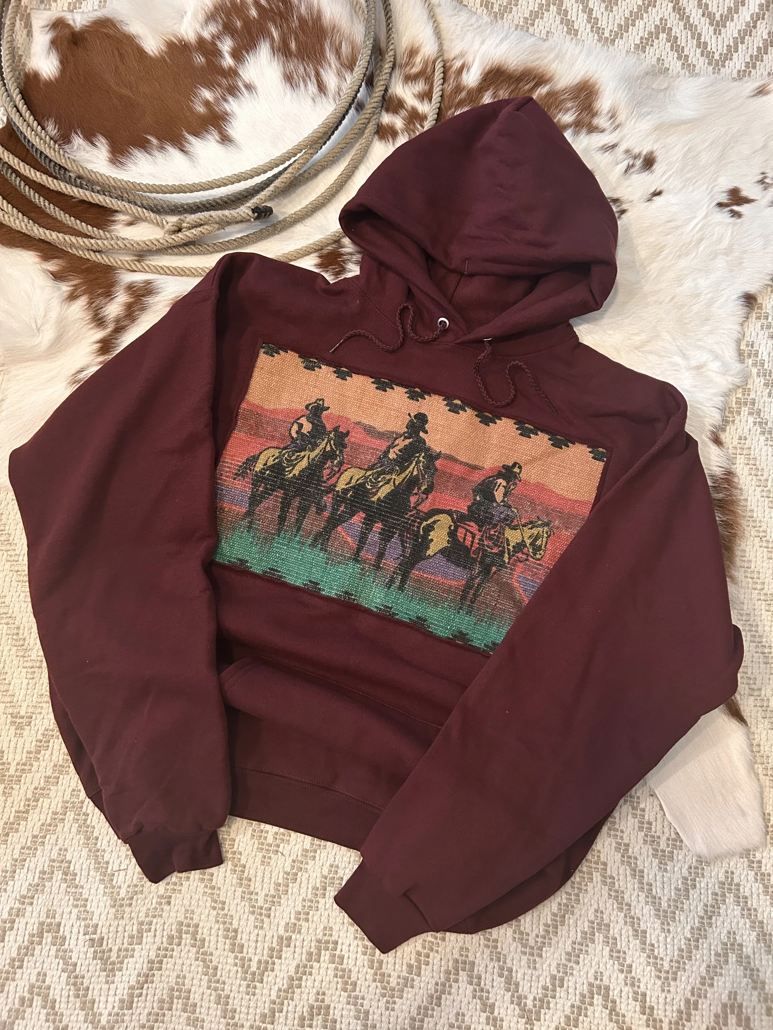 Sunset Cowboys Hoodie! Large