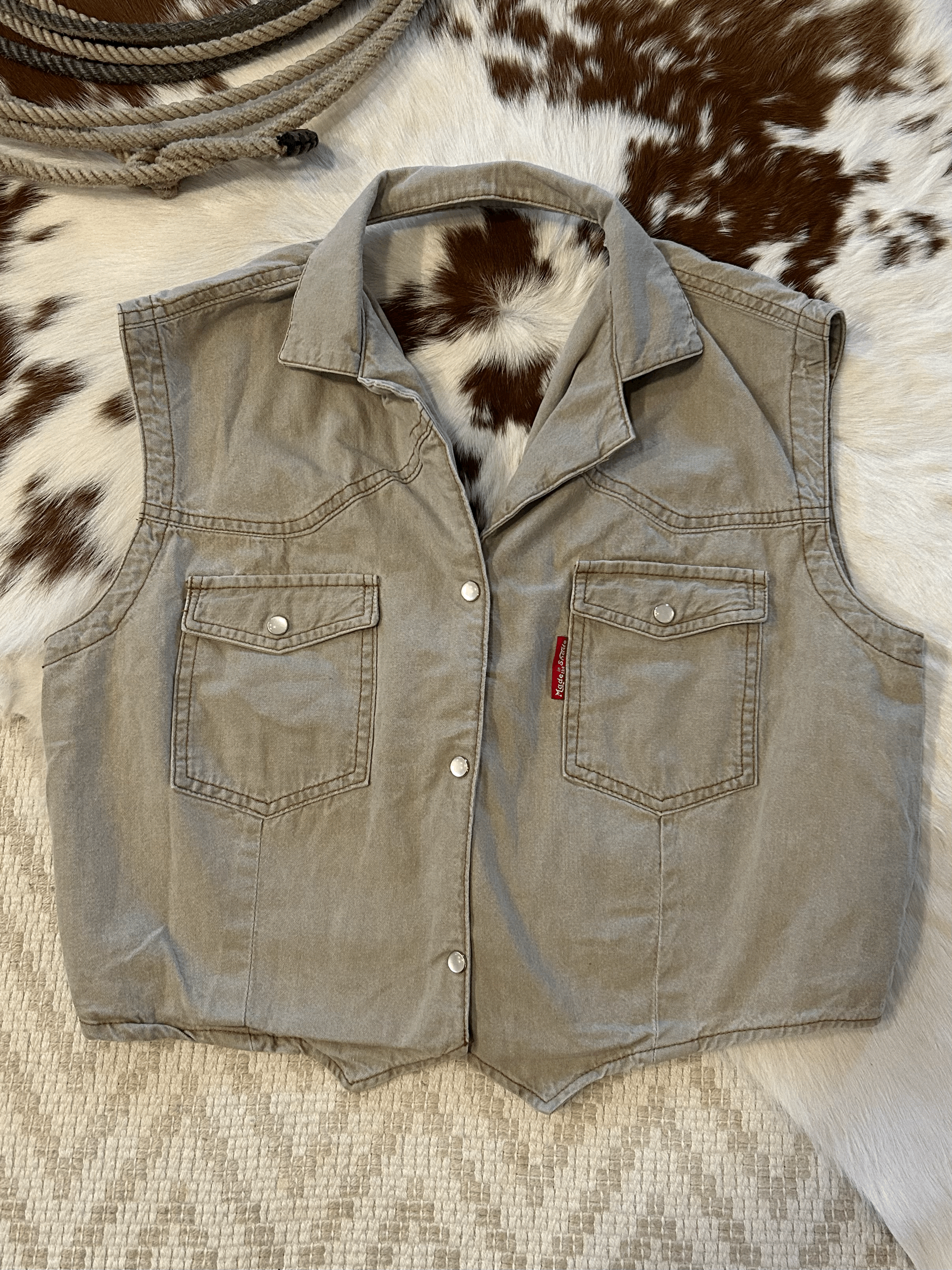 Cropped Pearlsnap Top Large