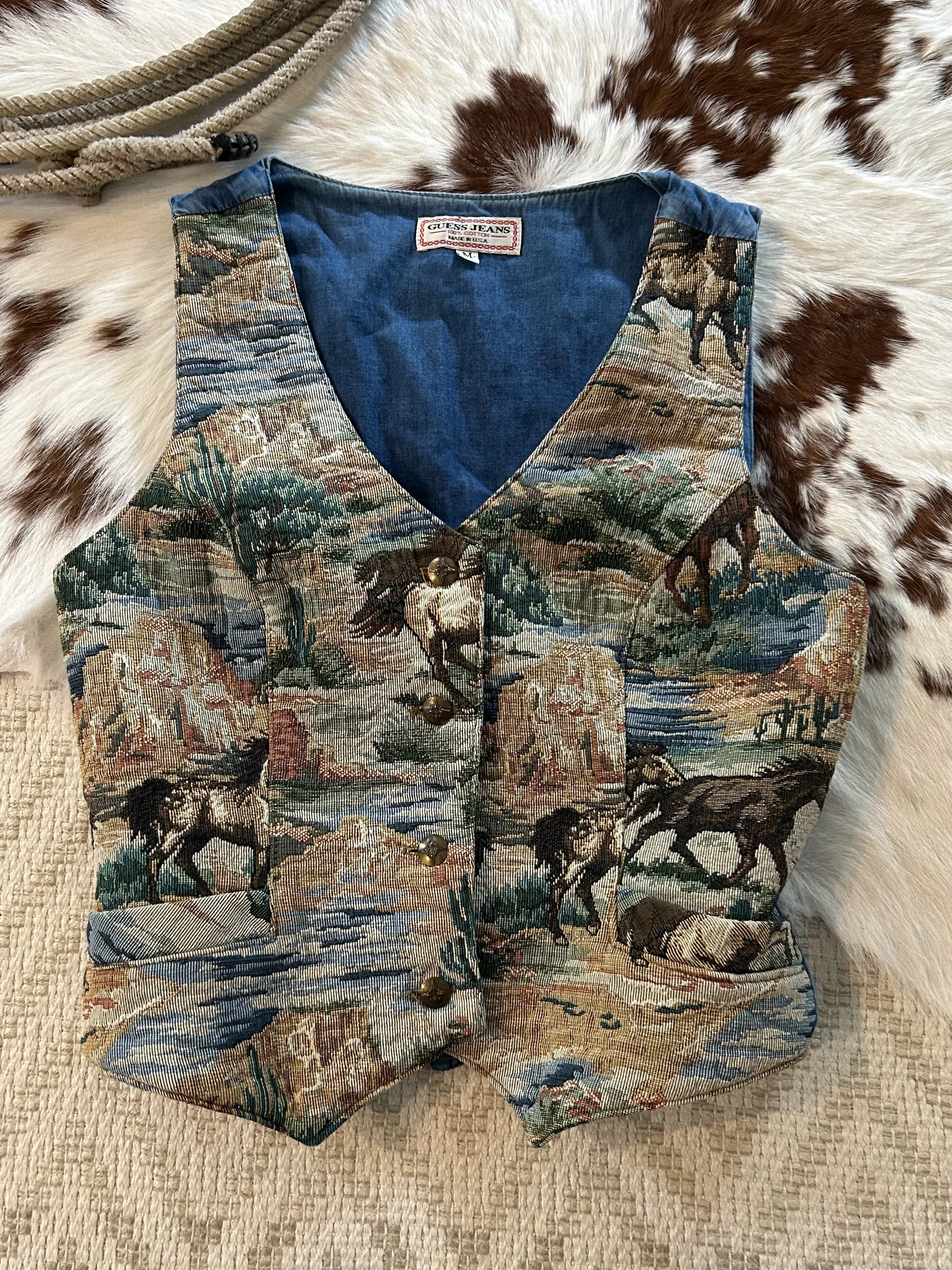VTG Tapestry Horse Vest! Medium