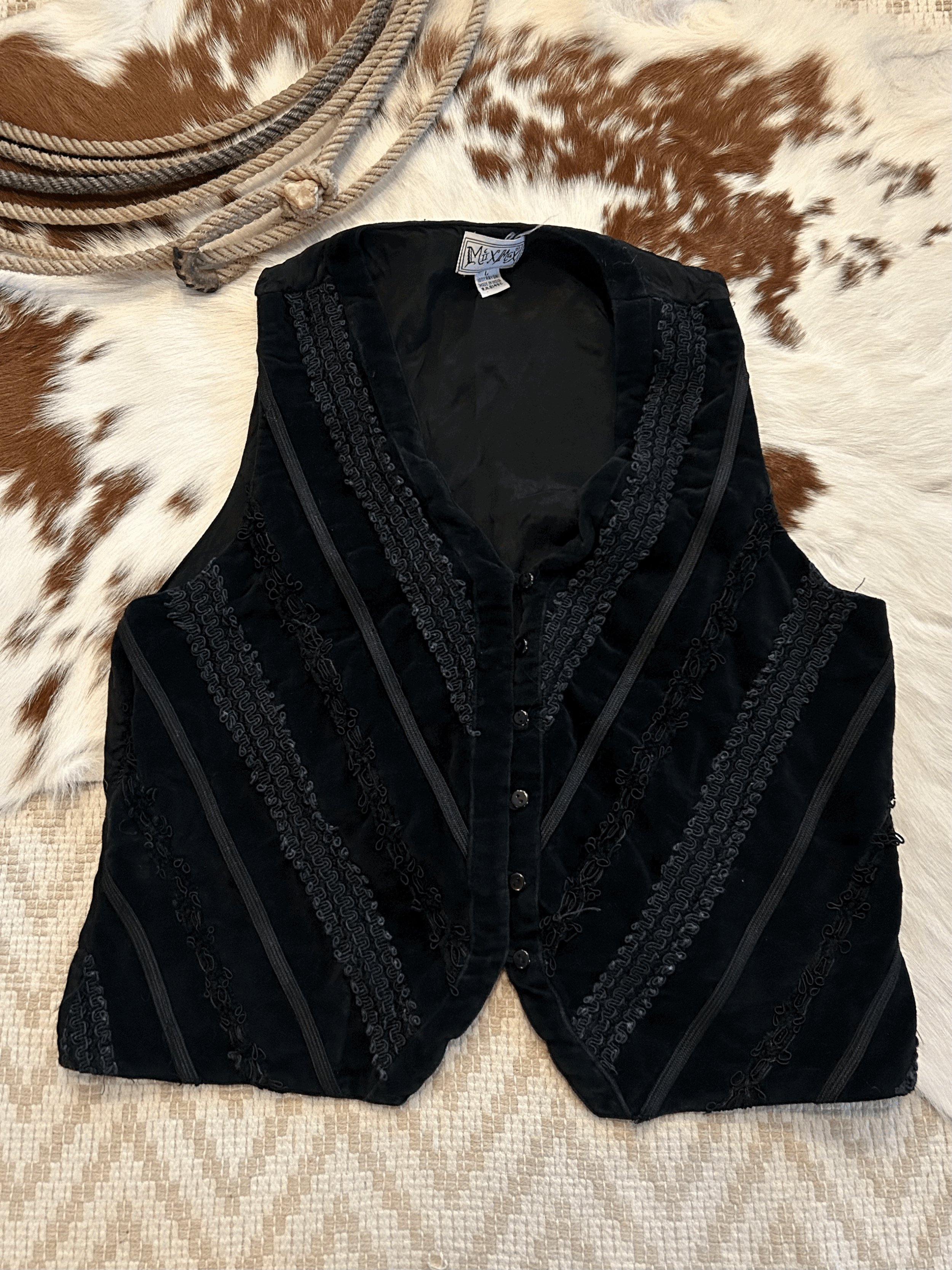 Velvet Beaded Vest Large