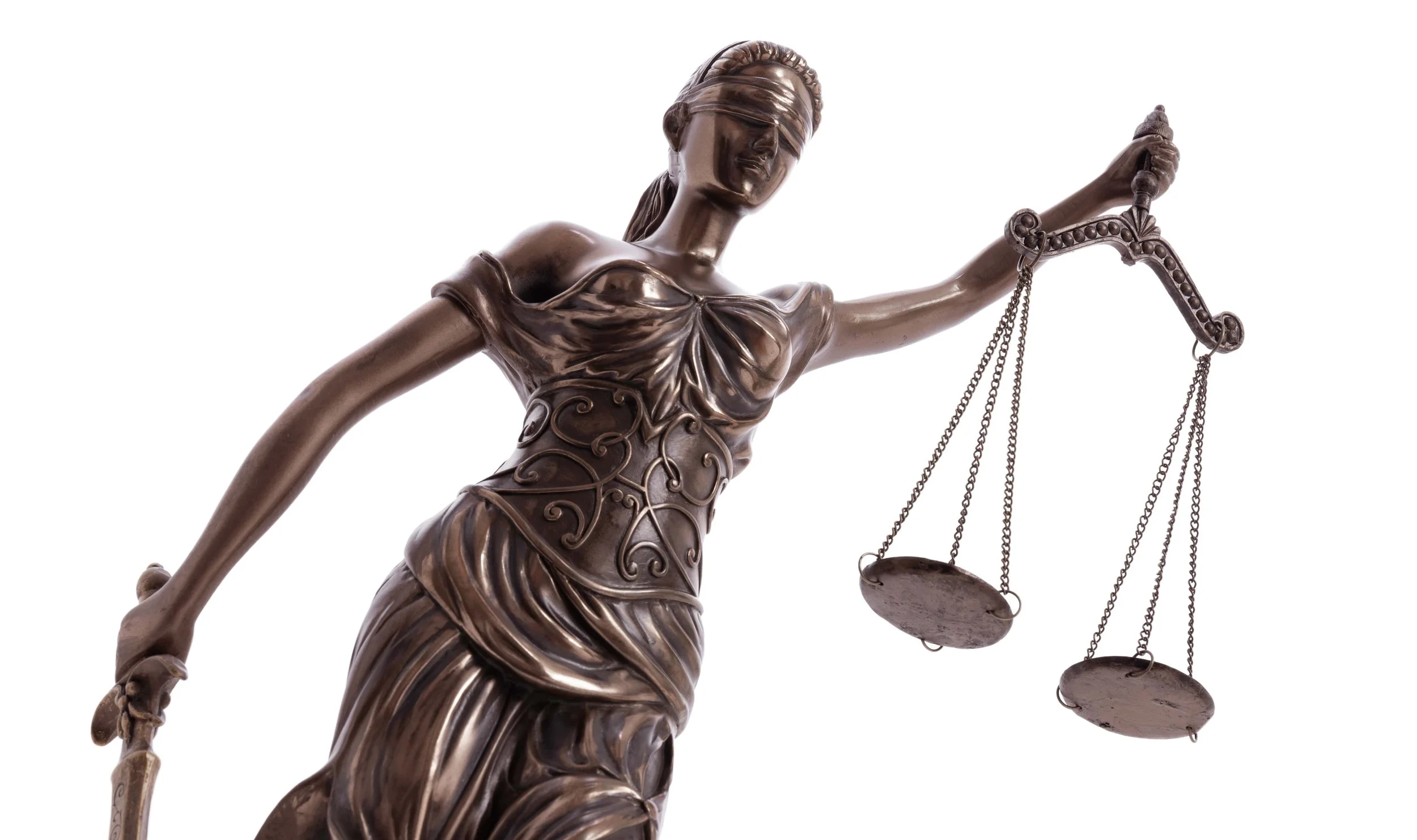 Bronze statue of lady justice