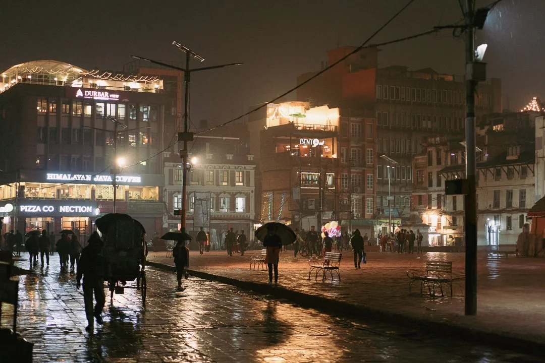 Kathmandu streets after dark