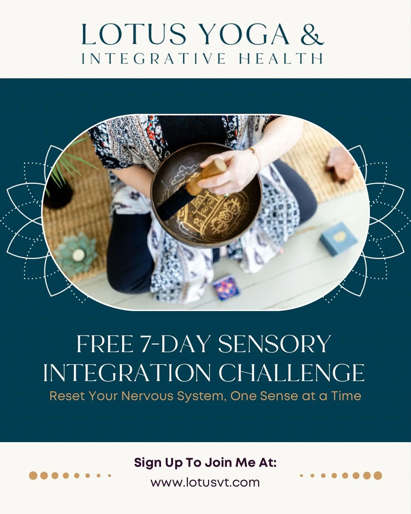 Train your nervous system to recalibrate and heal, starting with your senses. 

What to Expect:

Each morning, you&rsquo;ll receive a 5 minute guided sensory integration practice, plus time honored suggestions for how to care for your senses so they 