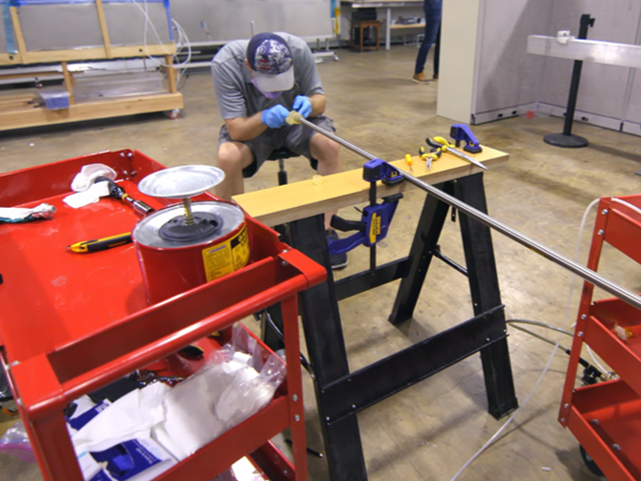 Man working on a pipe