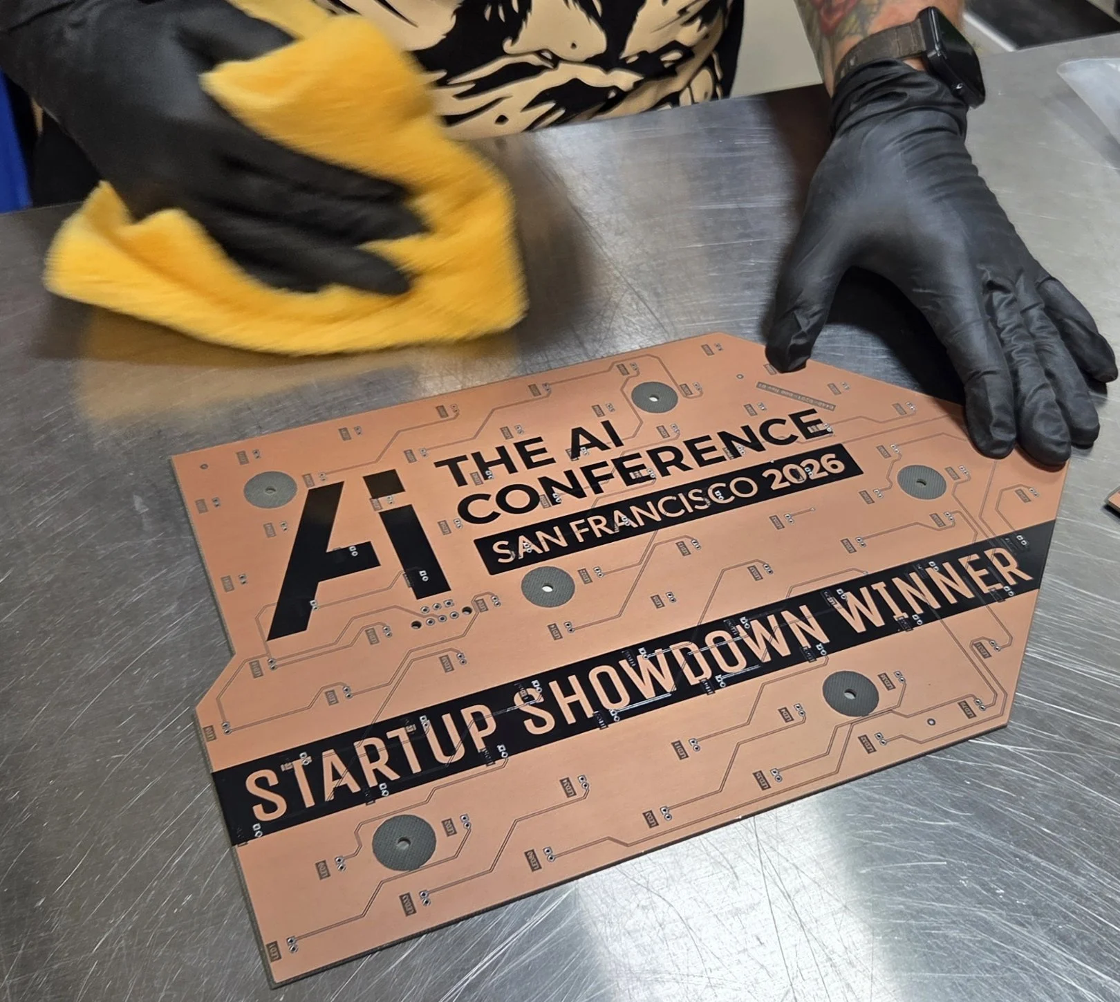 Custom circuit board sign made by TechWears