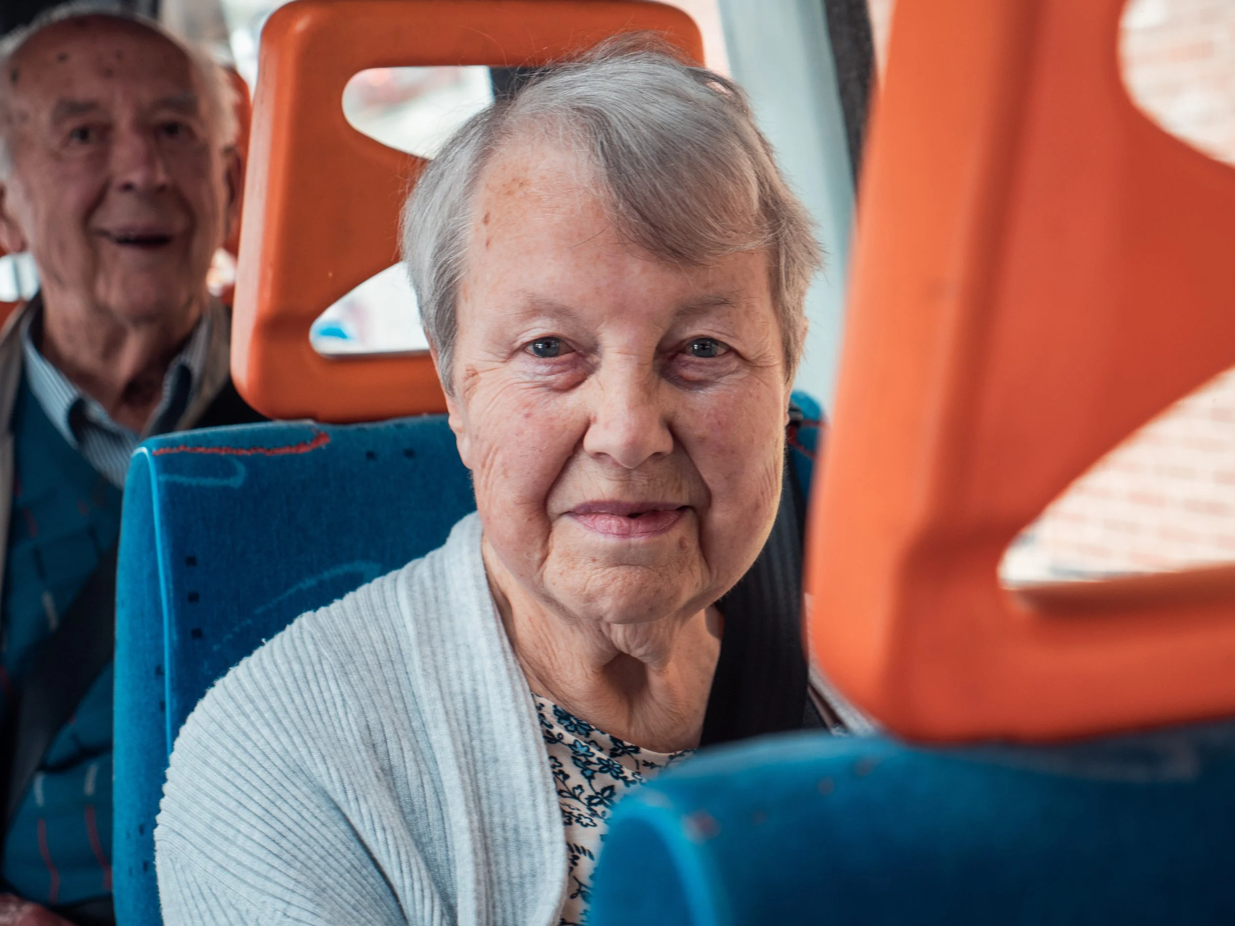 Older woman on bus