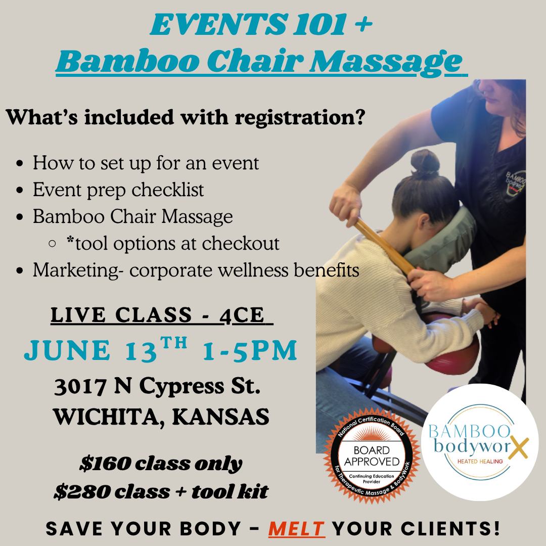 LIVE - EVENTS 101 + Bamboo Chair Massage