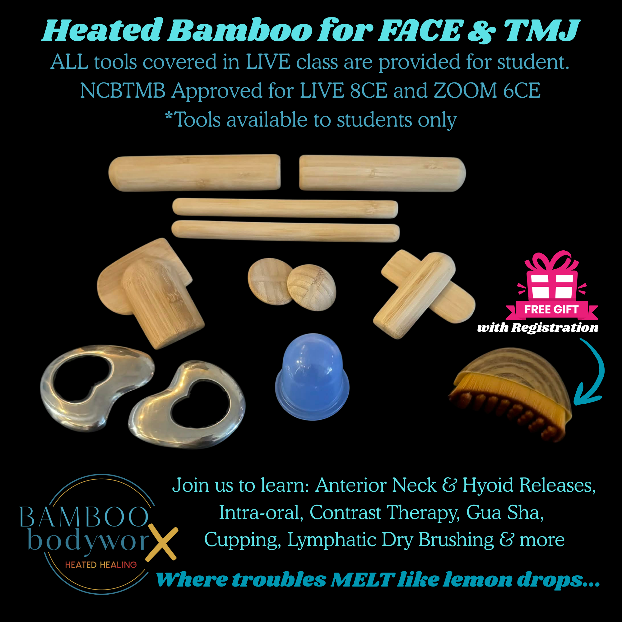 ZOOM-Heated Bamboo for FACE & TMJ Massage 6CE