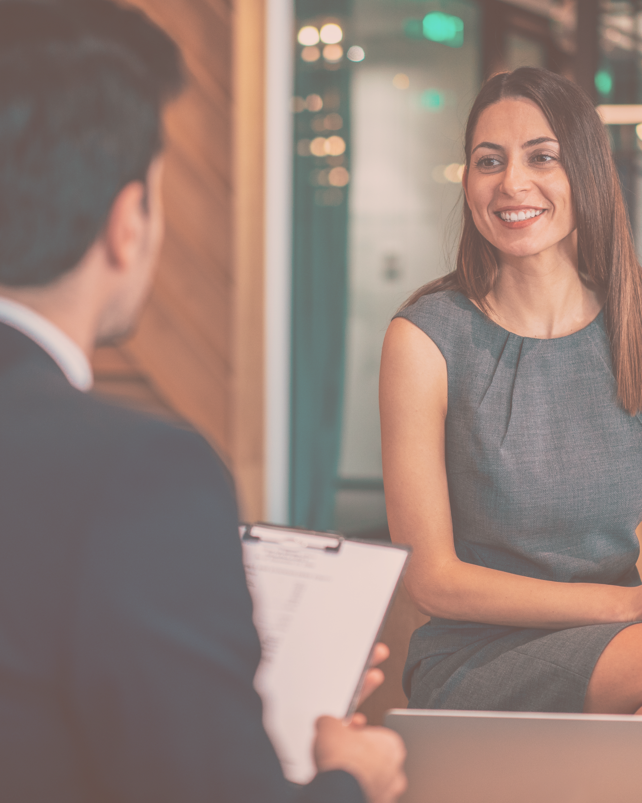 Two  business people conducting a meeting