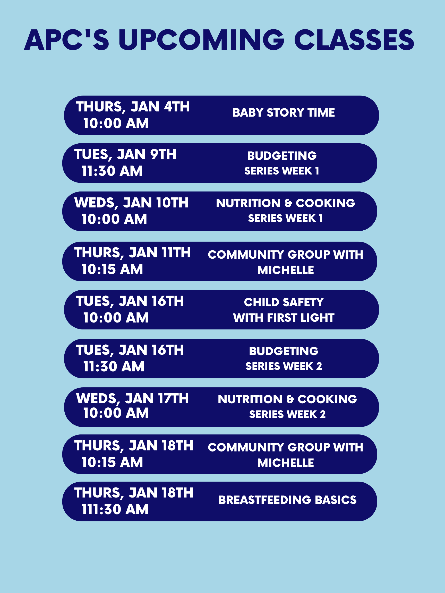 Class Schedule Anderson Pregnancy Care class-schedule-anderson-pregnancy-care