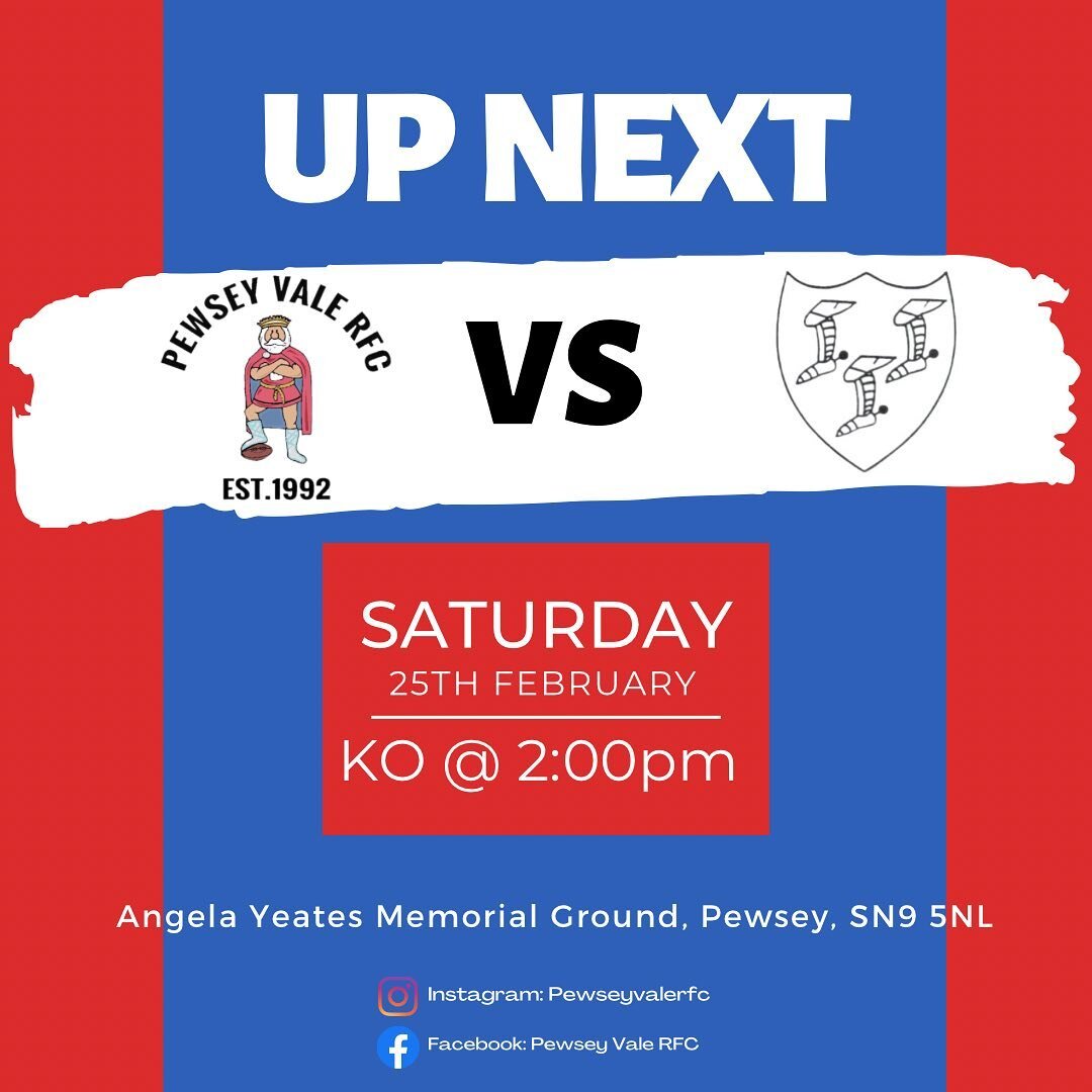 🔵🔴⚪️UP NEXT⚪️🔴🔵

This weekend we host 2nd place side Chippenham II&rsquo;s, in a 2:00pm ko, at the Angela Yeates Memorial Ground 🏉🏉