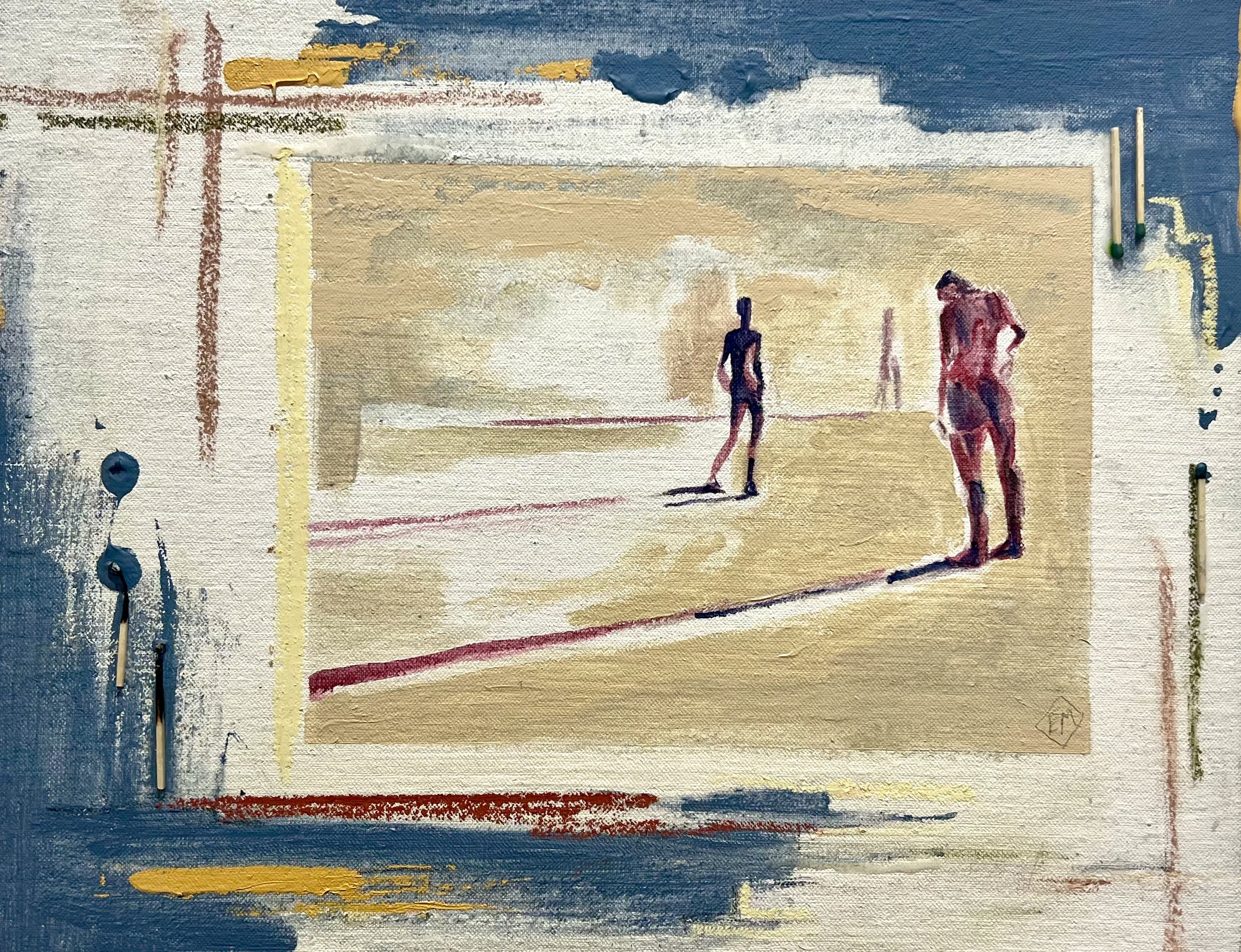 Grasping Shadows //
14 x 18 inches //
Acrylic, Pastel, Matches on Canvas on Wood Panel //
May 2023