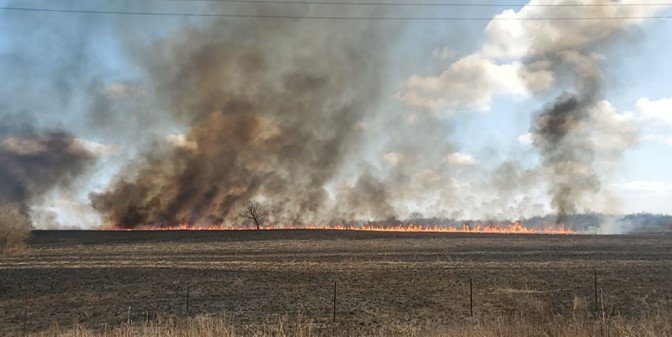  Prescribed burn on Grand Osage Wildlife Area. 