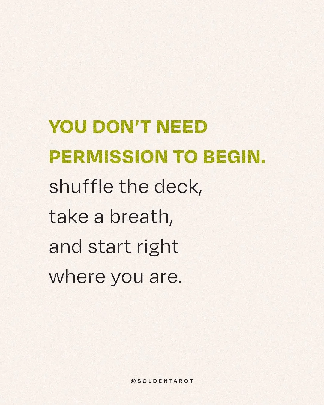 sometimes we wait for the perfect moment&hellip;
but the truth? the only permission you need is your own. 

tarot will always meet you where you are &mdash; messy, magical, and everything in between.

shuffle, breathe, begin. 🌙

p.s. this reminder i