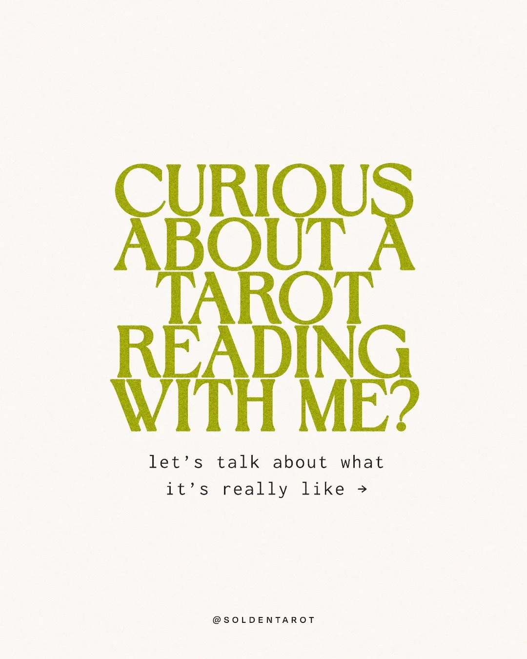 curious about what it&rsquo;s really like to sit for a tarot reading with me?

it&rsquo;s not scary. it&rsquo;s not theatrical.
it&rsquo;s honest, grounding, and a little bit magic.

the cards don&rsquo;t tell you what to do.
they help you see what&r