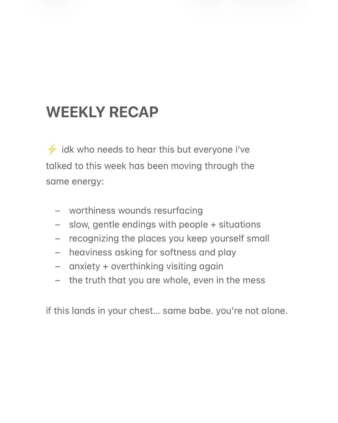 the energy this week (and honestly the past few weeks) has been a lot.

every reading, every convo, even my own shadows have been echoing the same themes.

it&rsquo;s wild how synced we all are without even trying.

if any of this hits&hellip; same.
