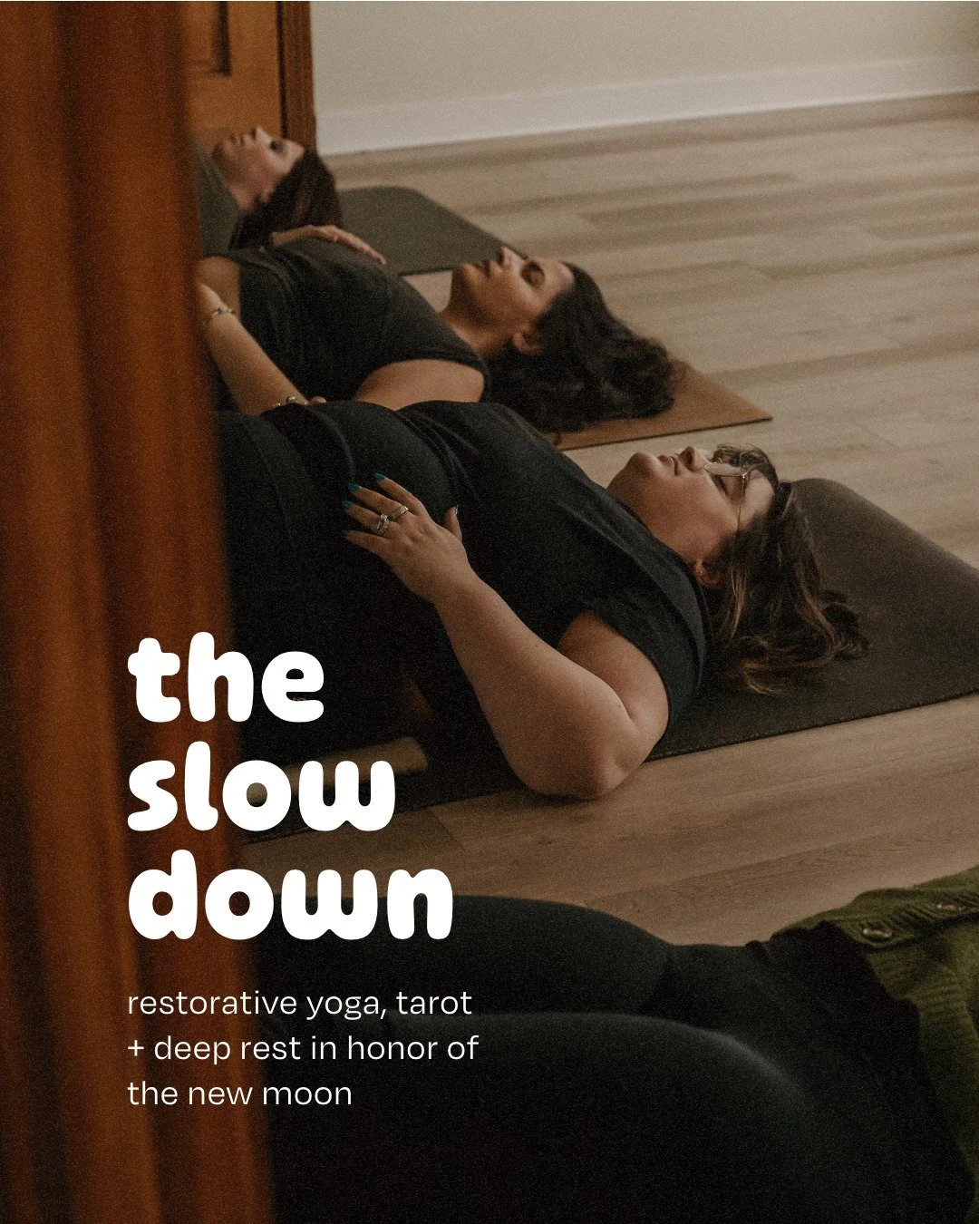 the slow down ☁️

each new moon, we gather to move gently, rest deeply, and listen in. through restorative yoga and a collective tarot reading to guide the cycle ahead.

this offering is kept intentionally small.
cozy. quiet. unhurried.
a place to se
