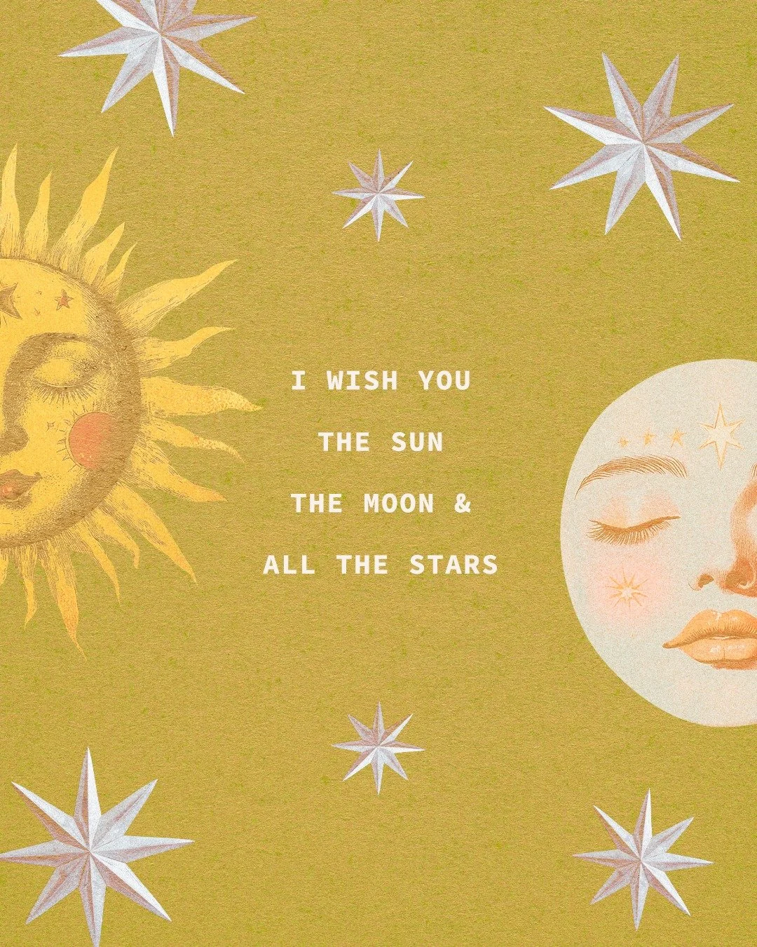 you&rsquo;ll often hear me say &ldquo;i wish you the sun, the moon, and all the stars&rdquo;

but do you know why?

it&rsquo;s a tarot blessing.

🌞 the light
🌚 the dark
✨ the healing

may you find light in your dark
and peace on the other side 🤍