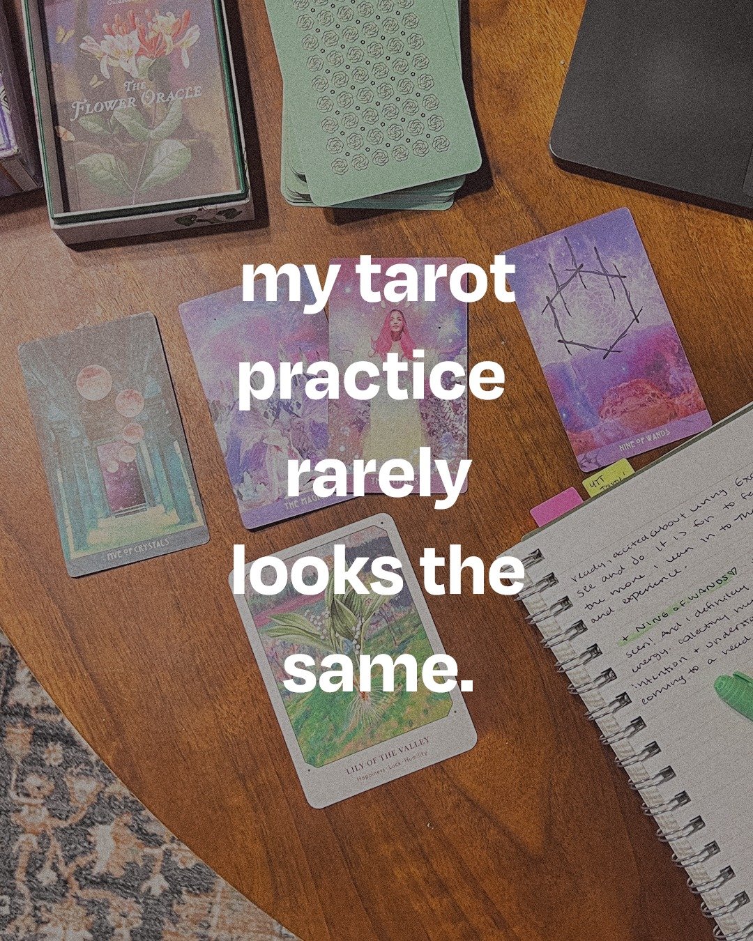 there was a time when i thought i needed to do tarot a certain way. over time, i&rsquo;ve realized that one card can be just as meaningful as a full spread. what matters most isn&rsquo;t how your practice looks. it&rsquo;s that you keep coming back t