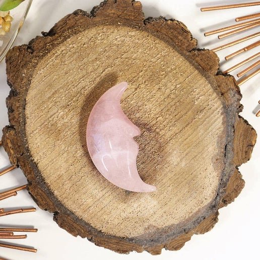 Rose Quartz Moon Face
