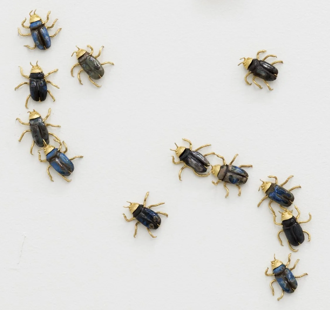 Beetles, 2025, Brass and Ceramic, Dimensions Variable
